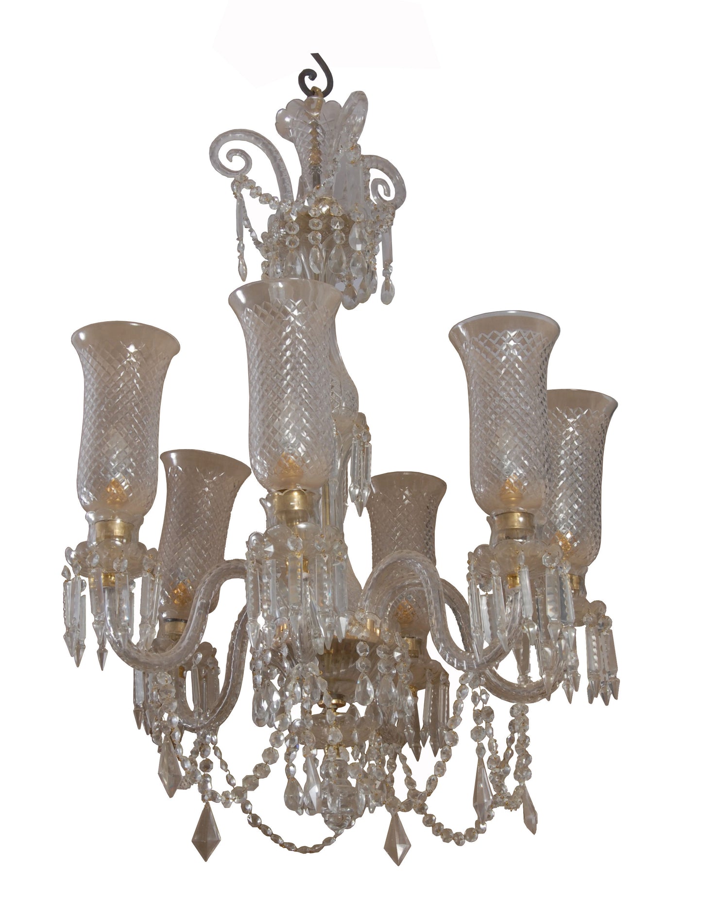 A large antique Baccarat crystal chandelier