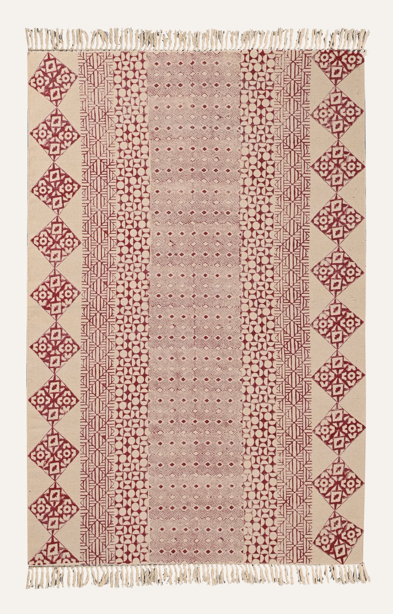Rust Geometry Cotton Rug