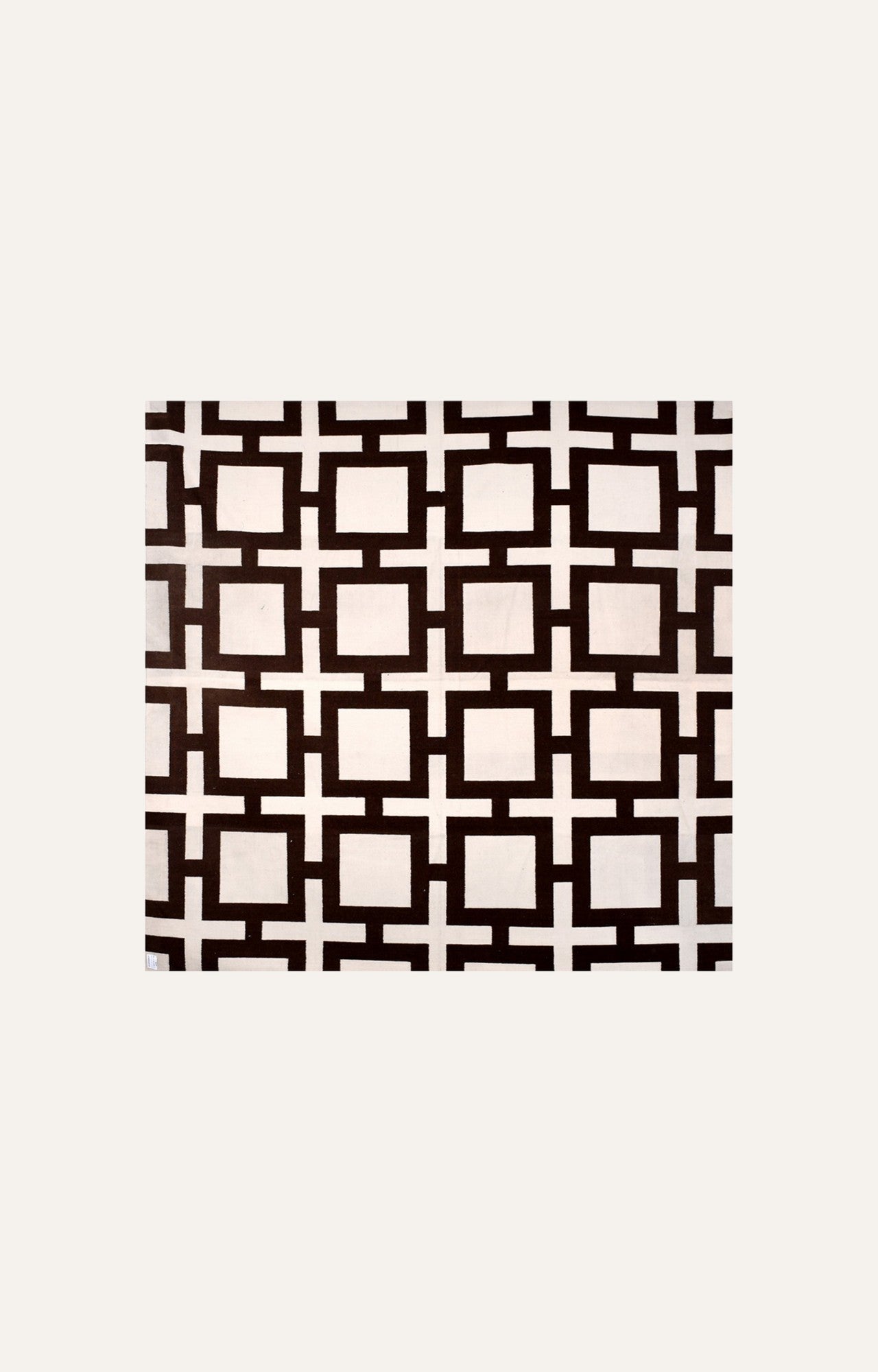 Black and White Rustic Woolen Rug