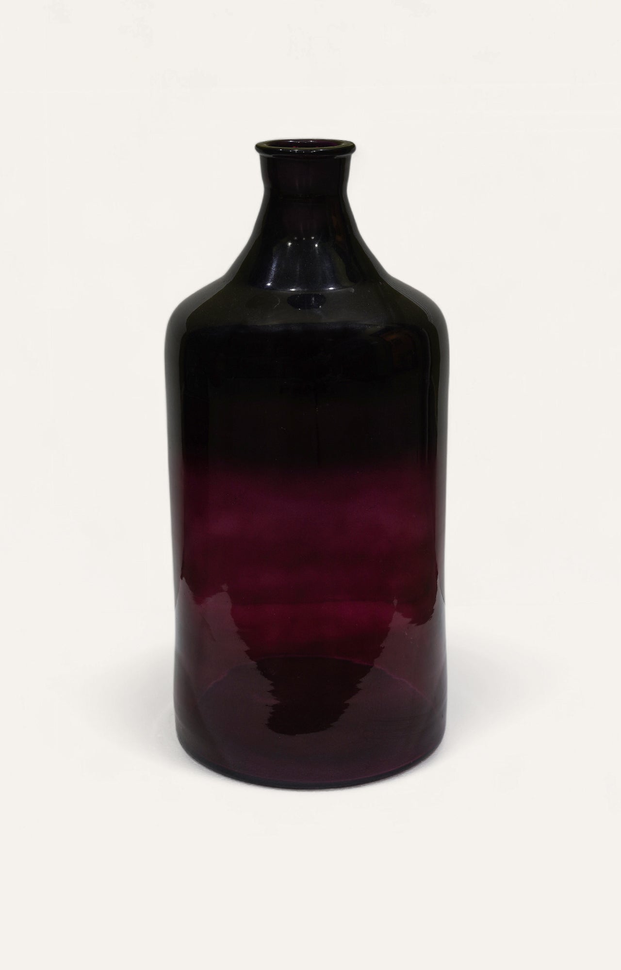 Plum Purple Bottle-Shaped Glass Vase