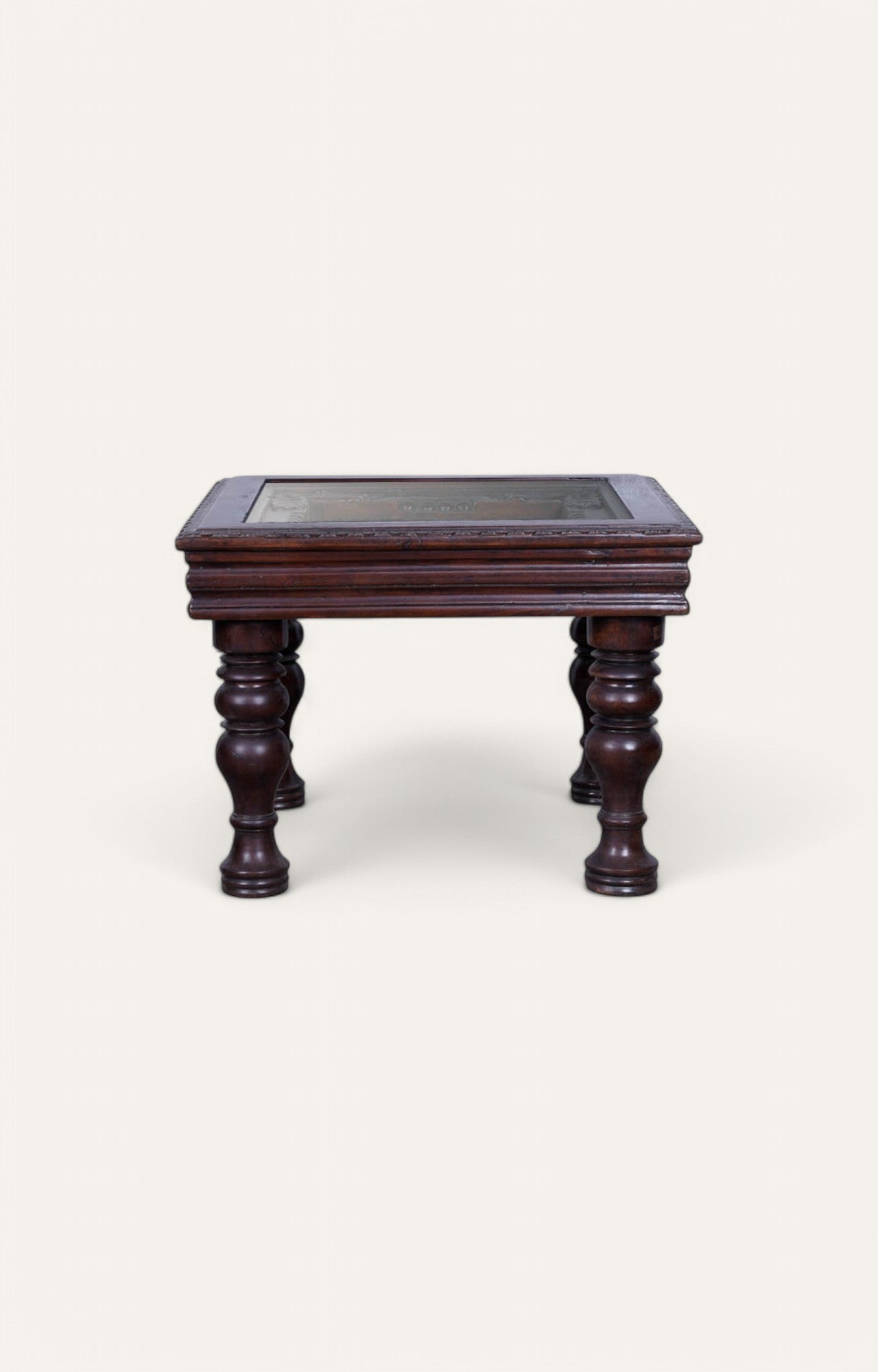 Carved Wooden Side Table