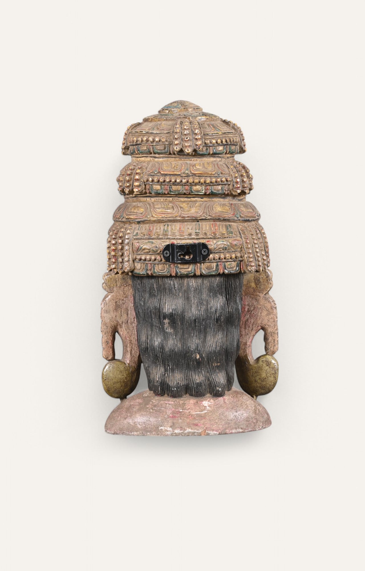 Traditional Man Hand-Carved Wooden Wall Mask