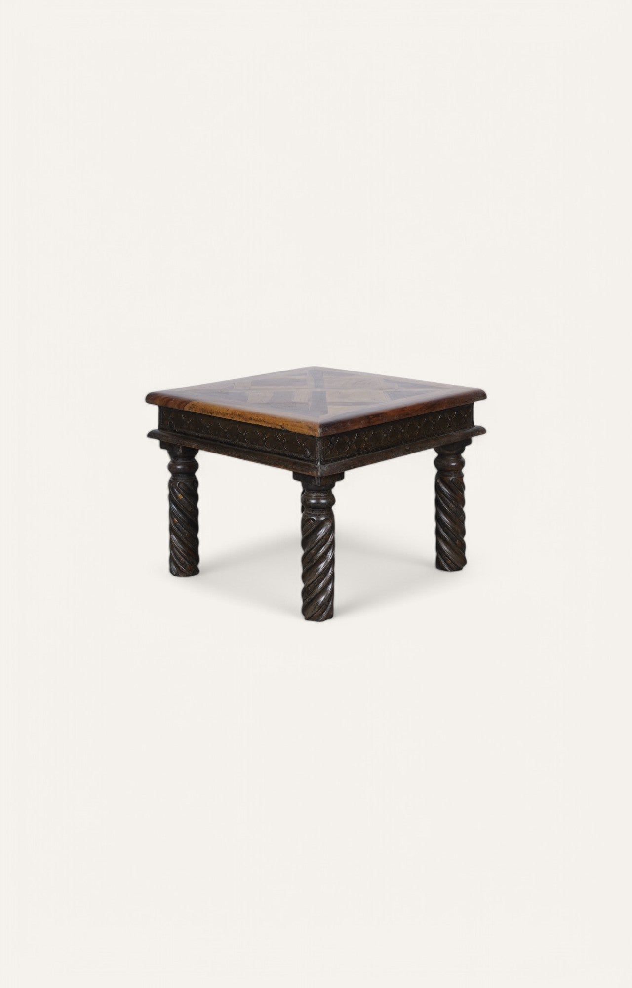Traditional Side Table with Parquet Top