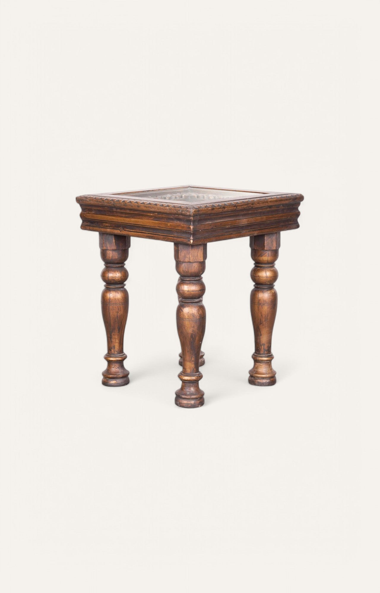 Hand Carved Wooden Side Table