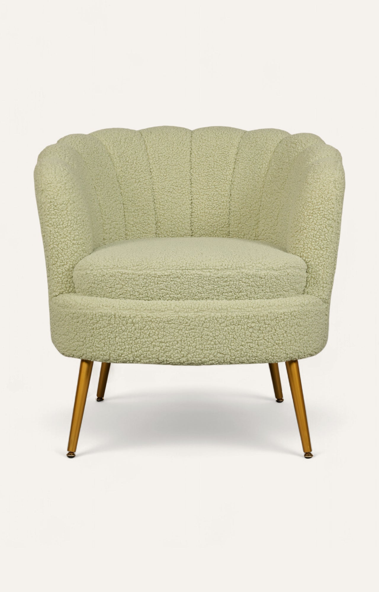 Scalloped Shell Accent Chair in Bouclé