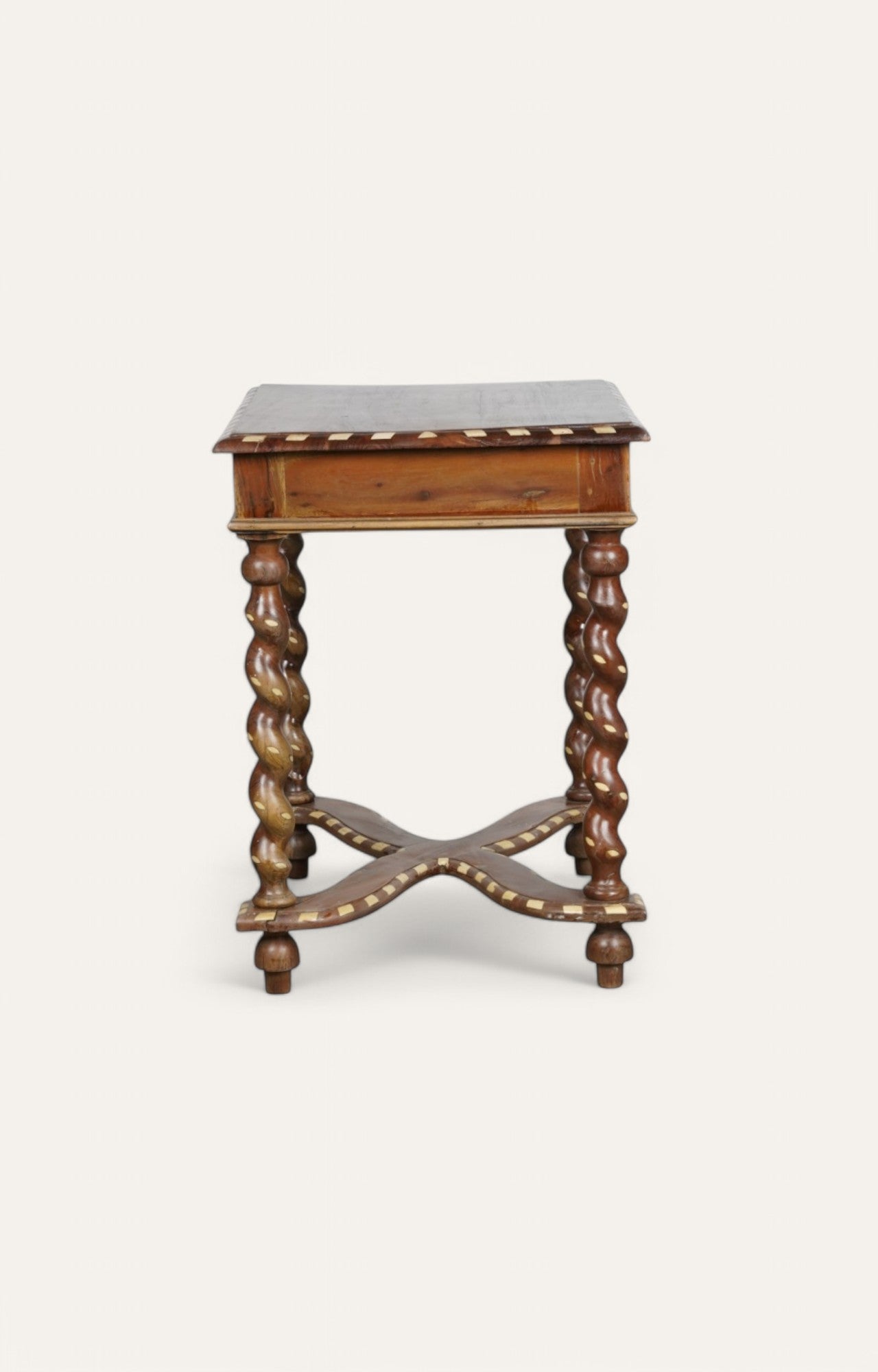 Barley Twist Inlay Side Table