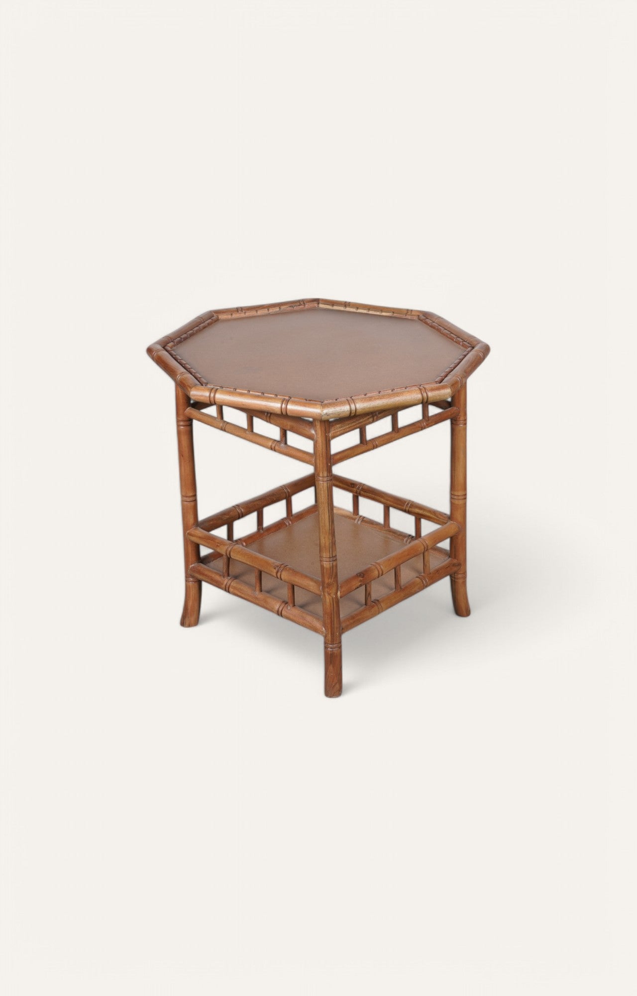 Coastal Bamboo Octagonal Side Table