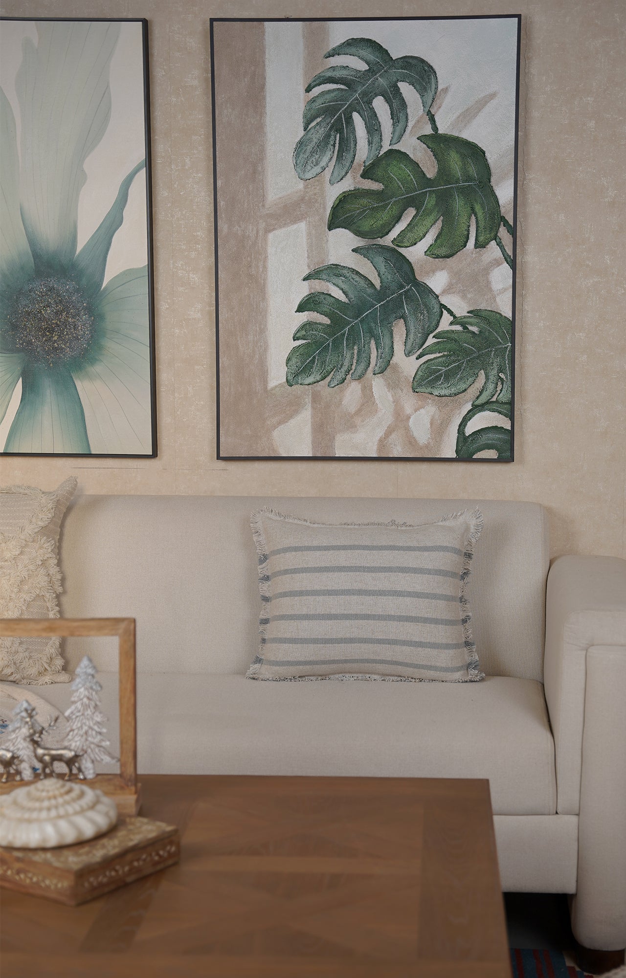 Indigo Wave Linen Cushion Cover