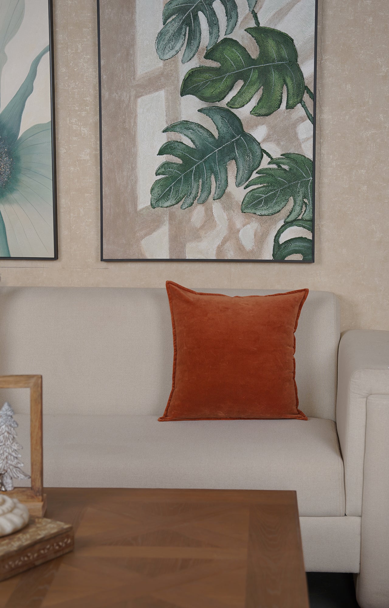 Tangerine Velvet Cushion Cover