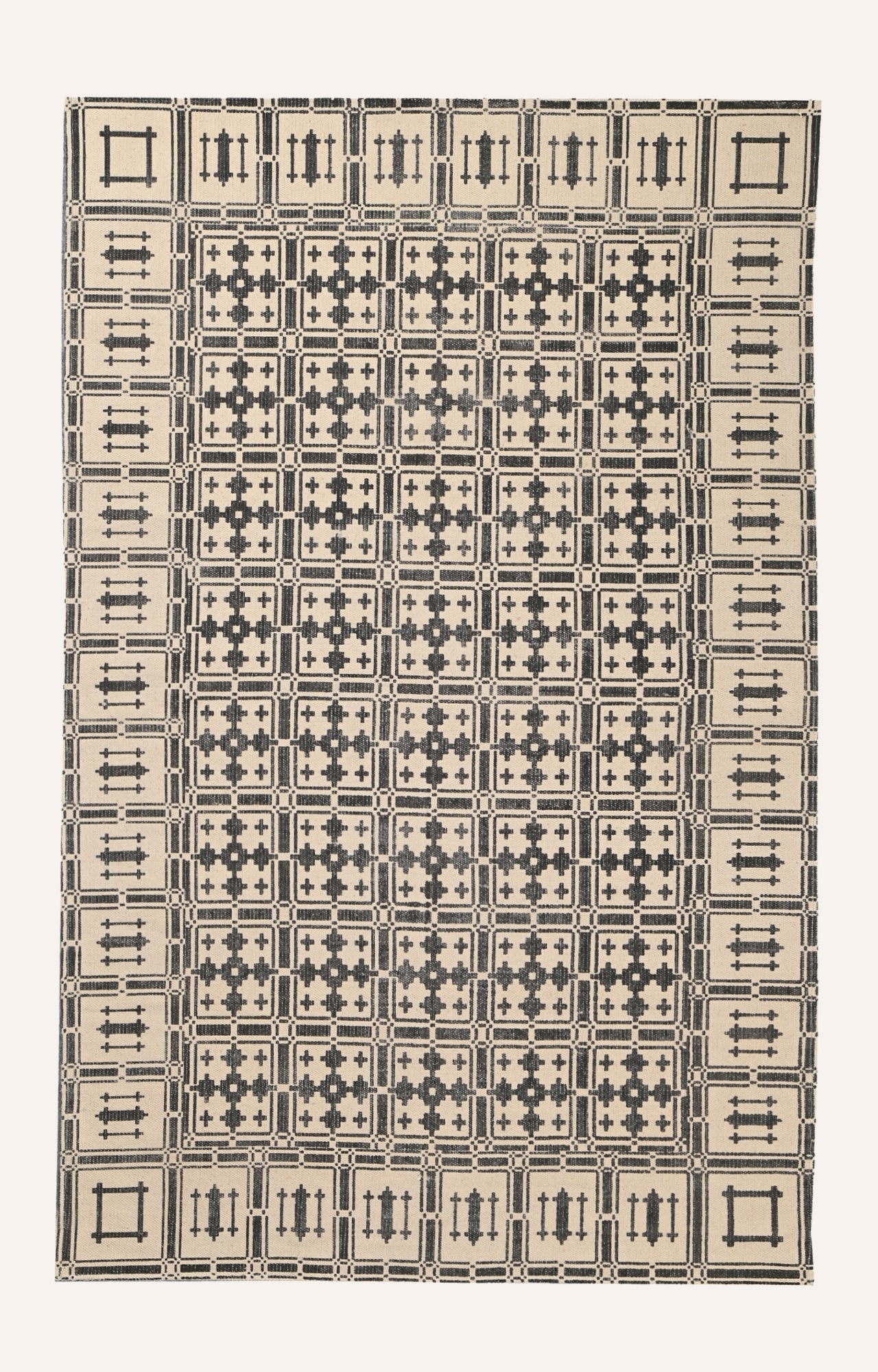 Handwoven  Trellis Area Rug (Beige)