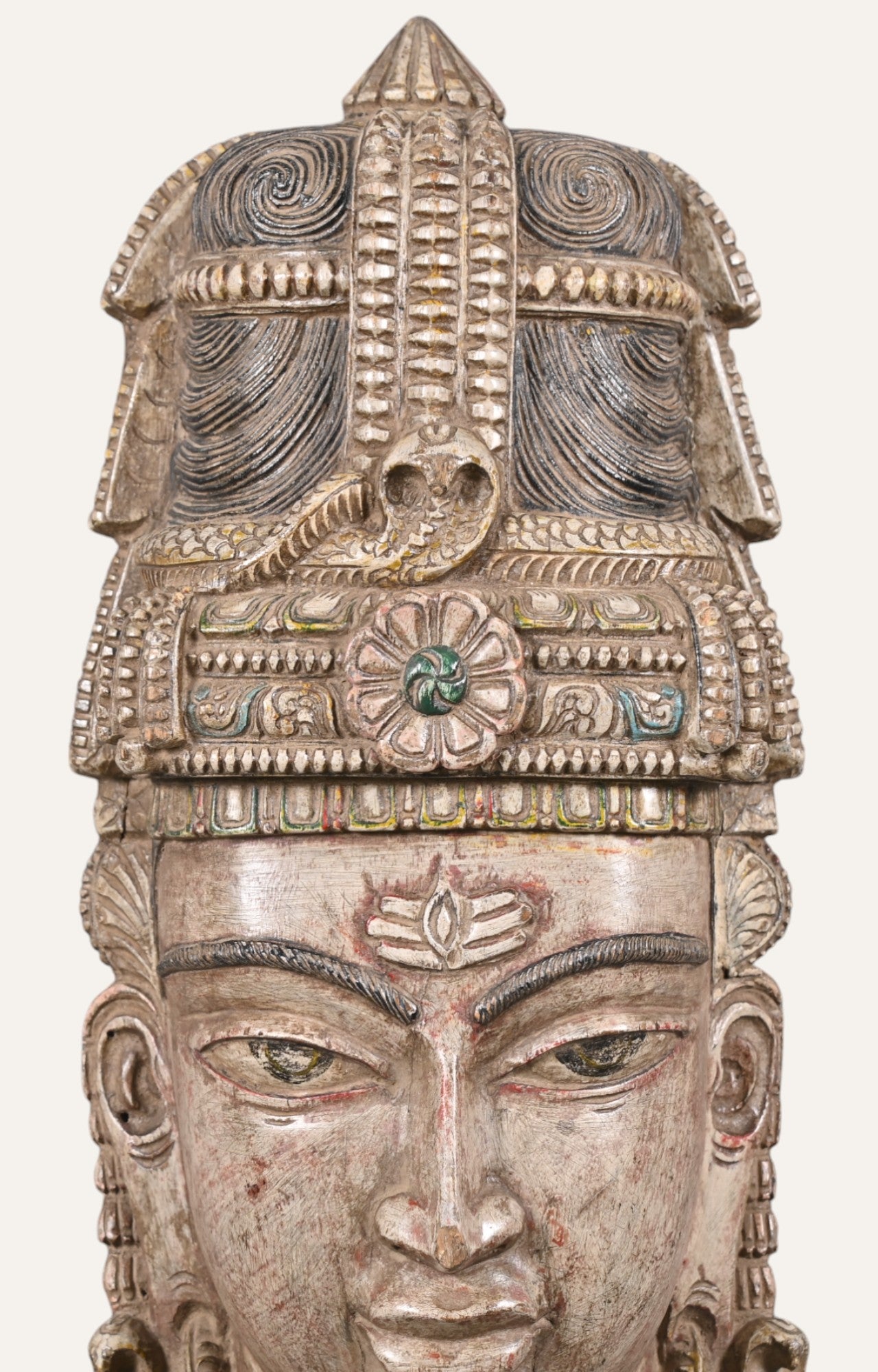 Traditional Man Hand-Carved Wooden Wall Mask