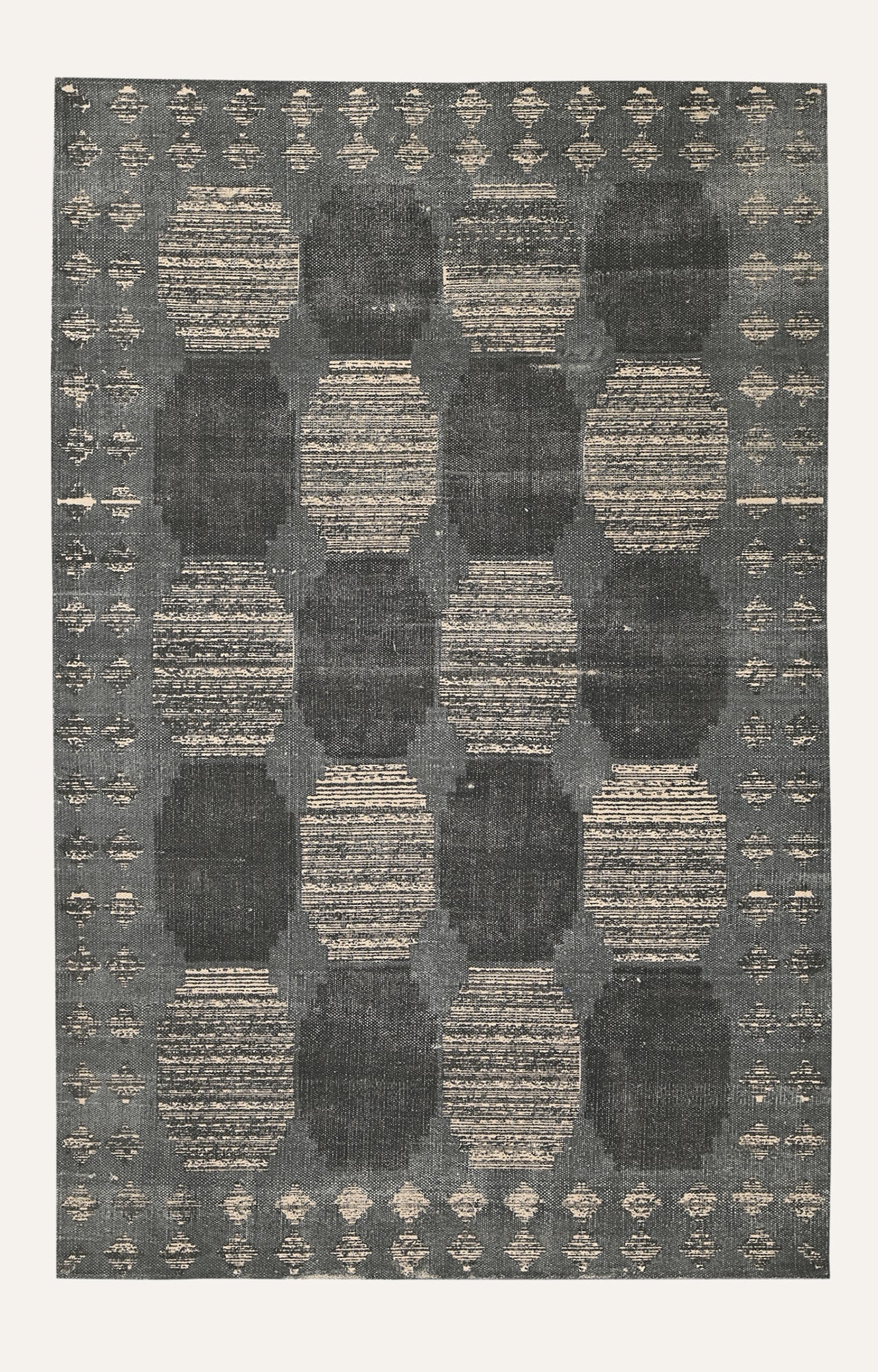 Ash & Ivory Offset Grid Cotton Rug