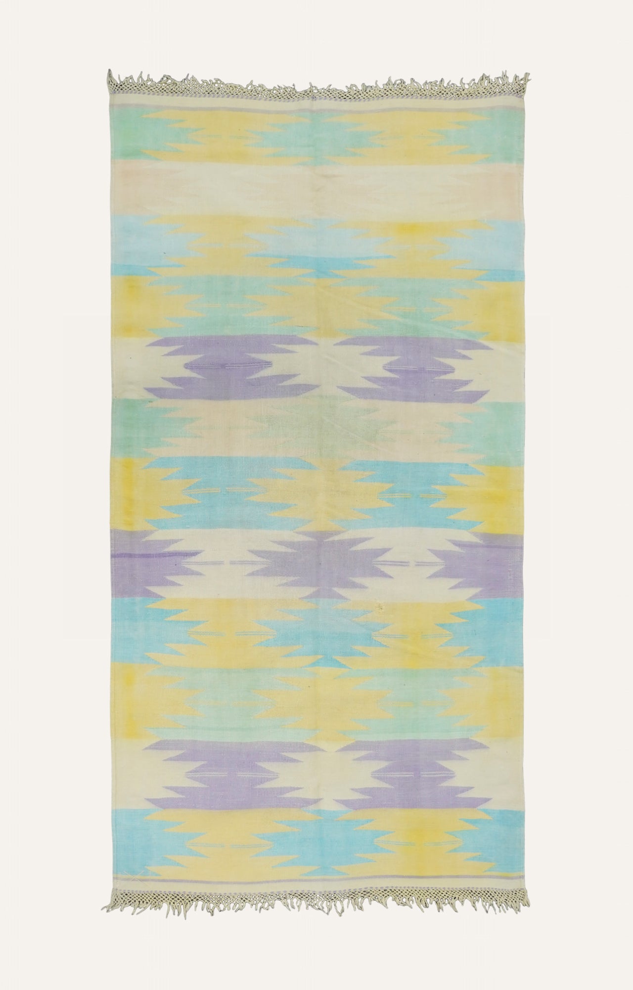 Pastel Ikat Handwoven Cotton Rug
