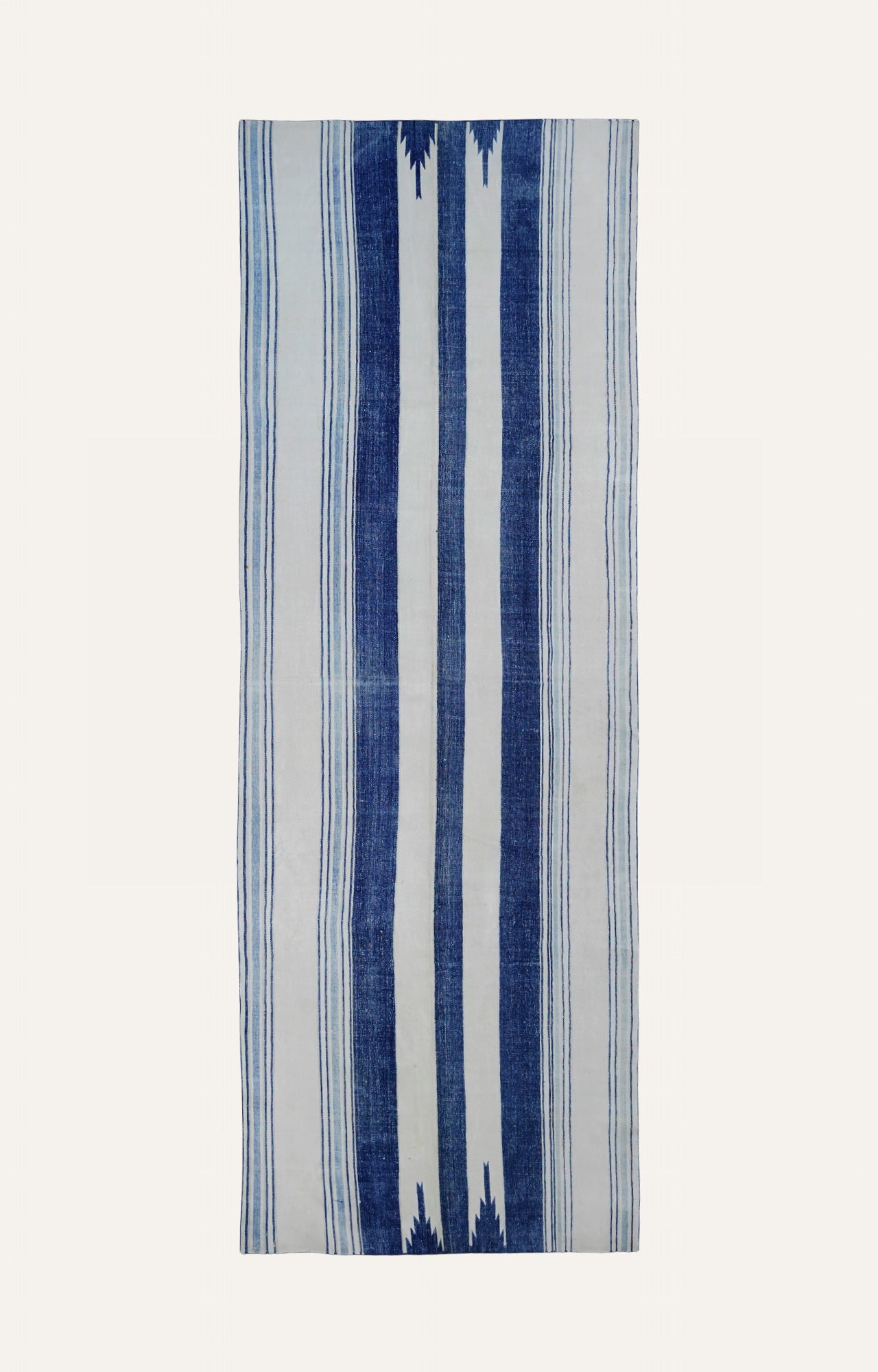Blue Ikat Handwoven Cotton Rug