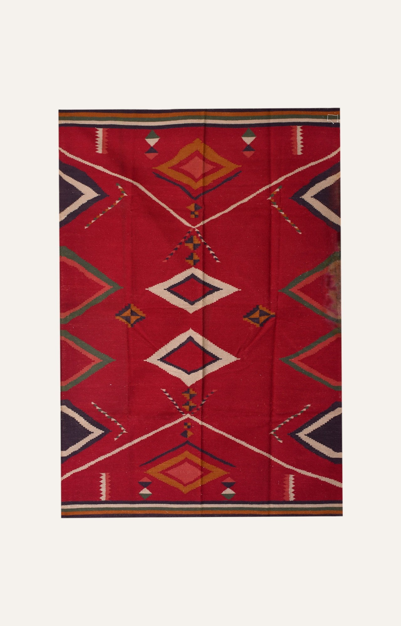 Handwoven Argyle Motif Rug