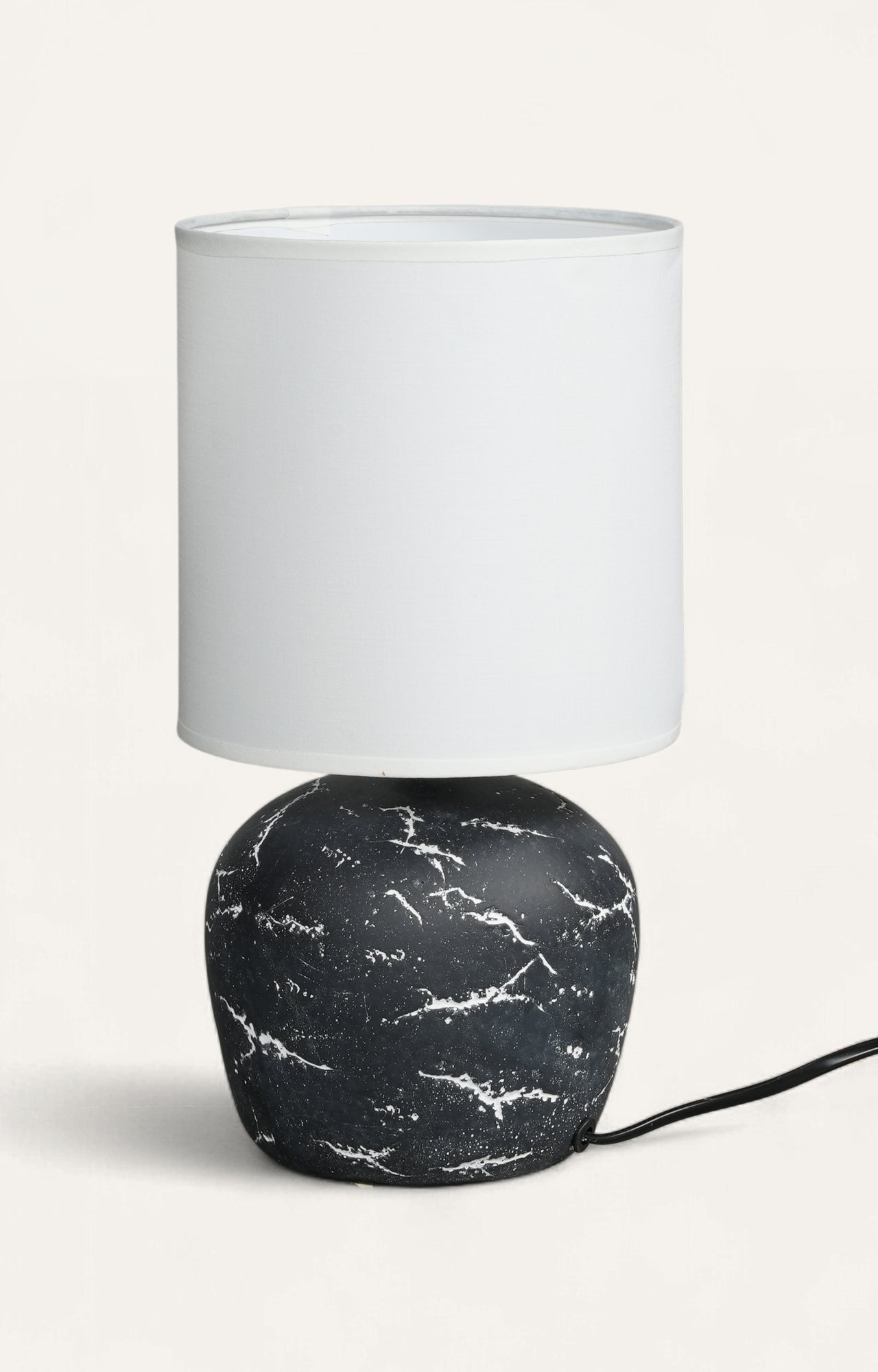 Black Marble Effect Ceramic Table Lamp