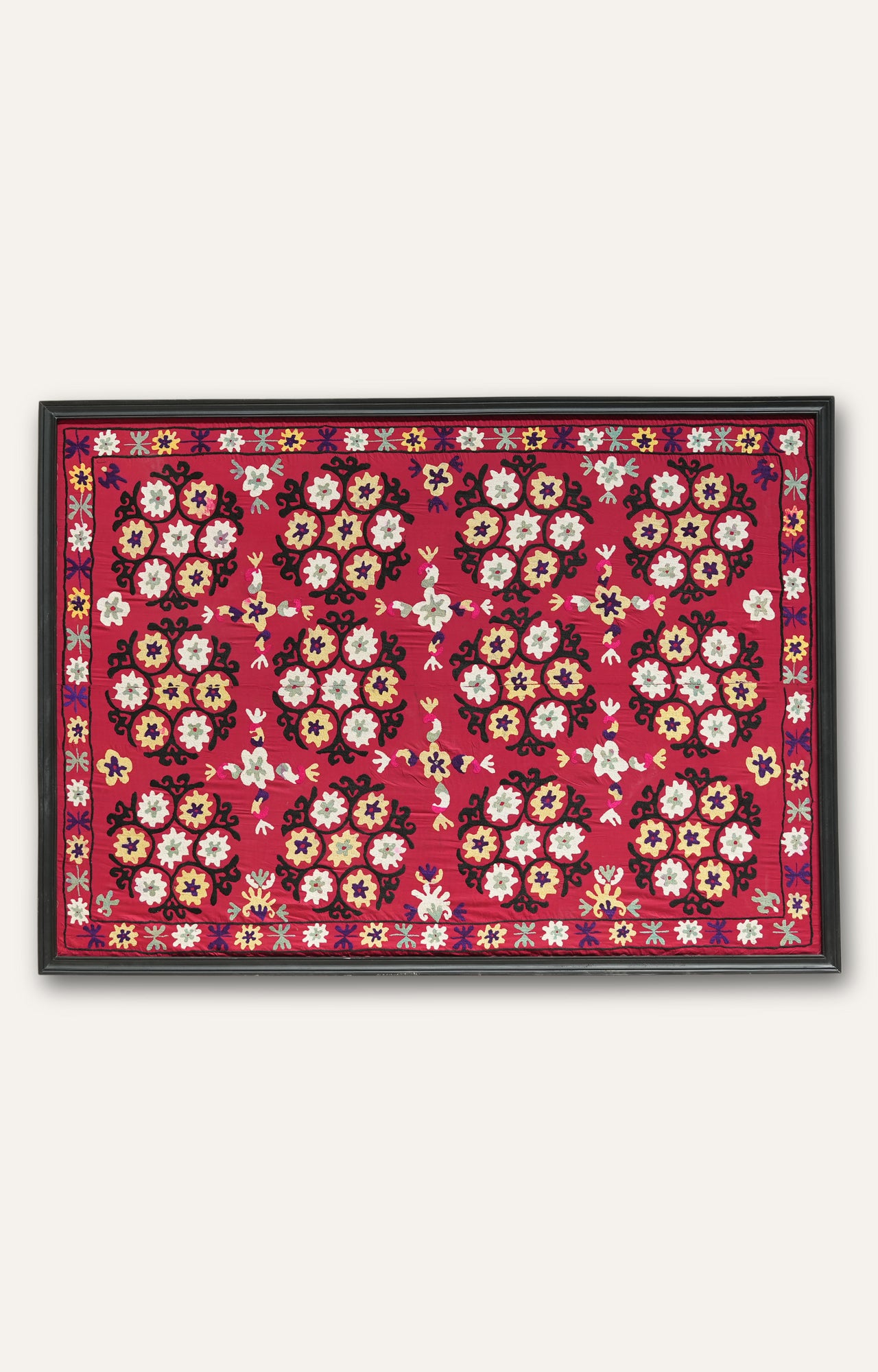 Framed Suzani-style Vintage Textile Wall Art