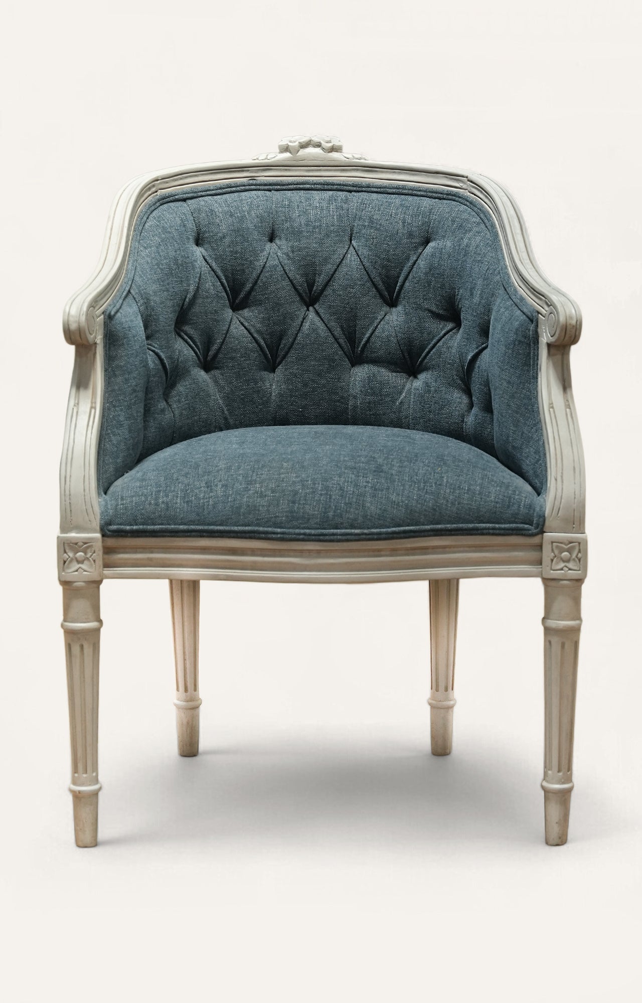 Upholstered Wooden Arm Chair