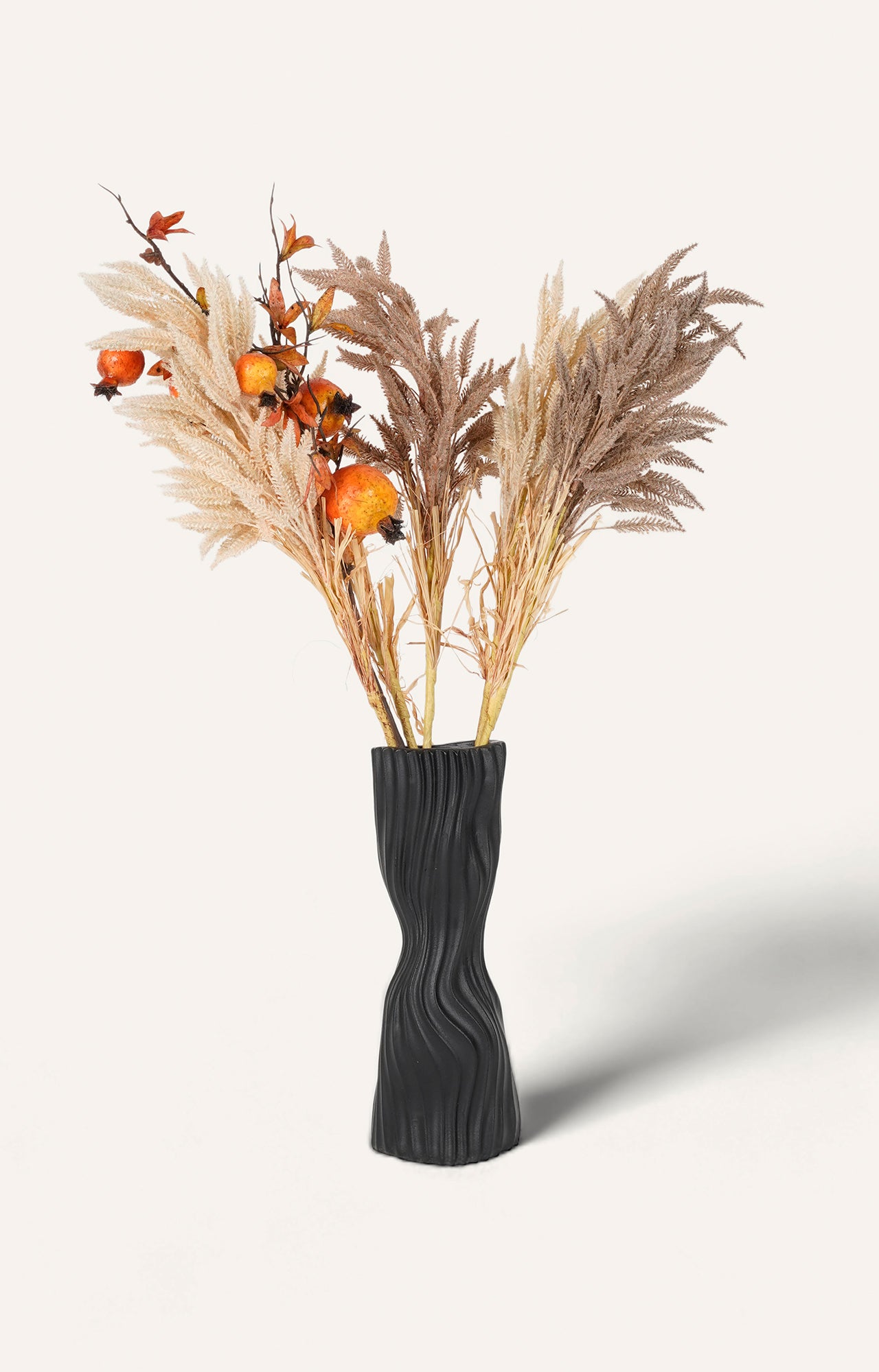 Wavy Black Resin Vase