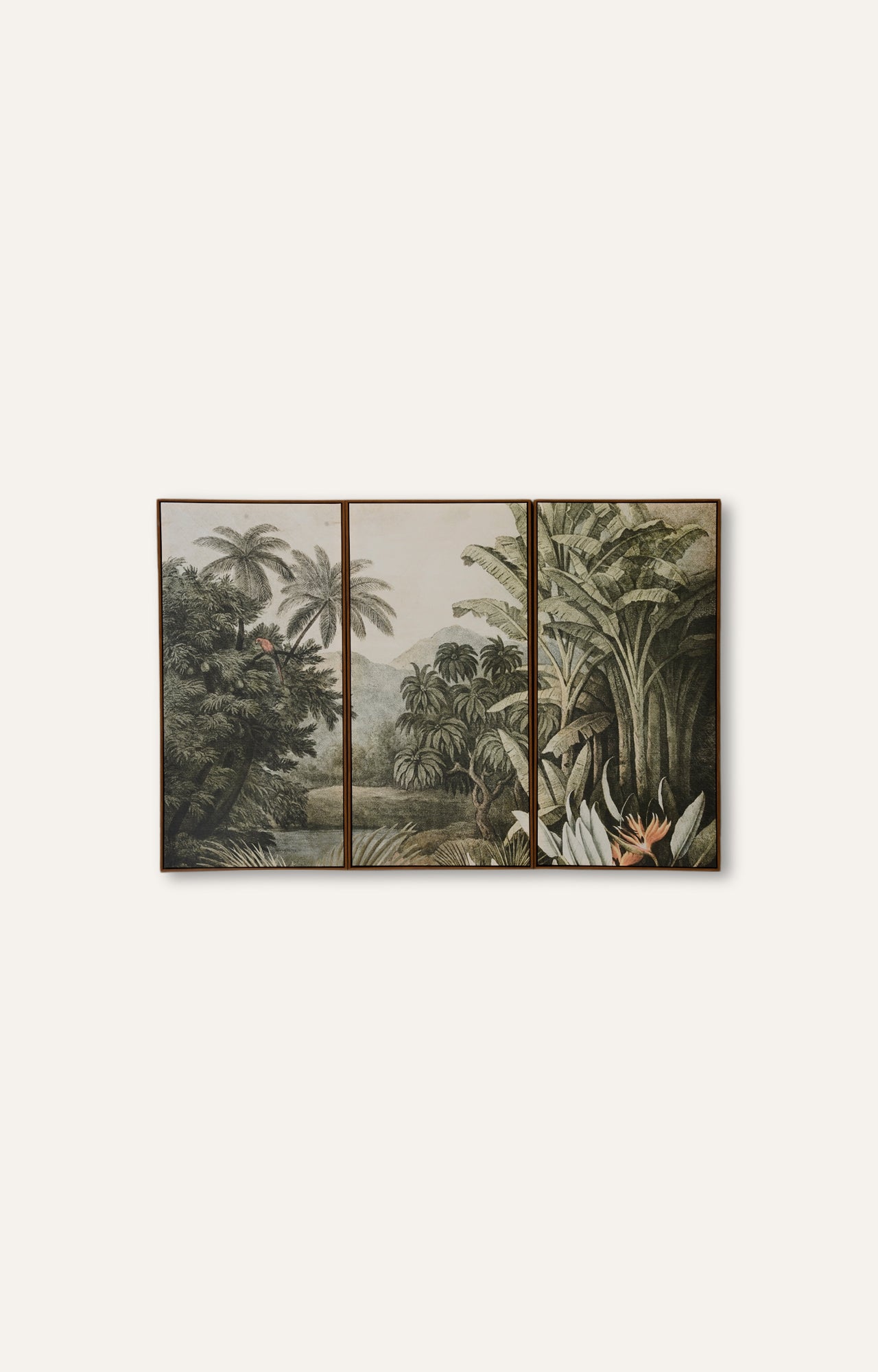 Set of 3 Tropical Texture Canvas Painting Print Wall Art