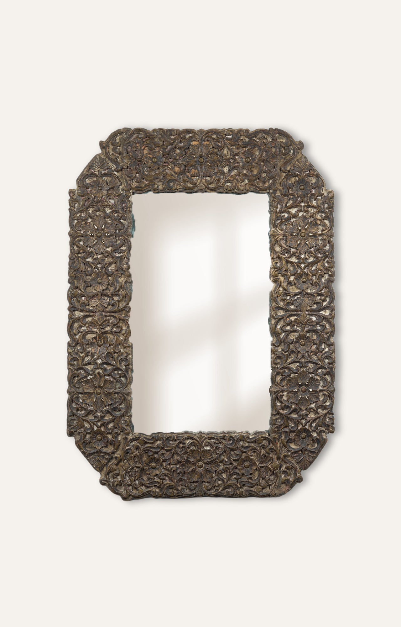 Verdant opulence carved mirror