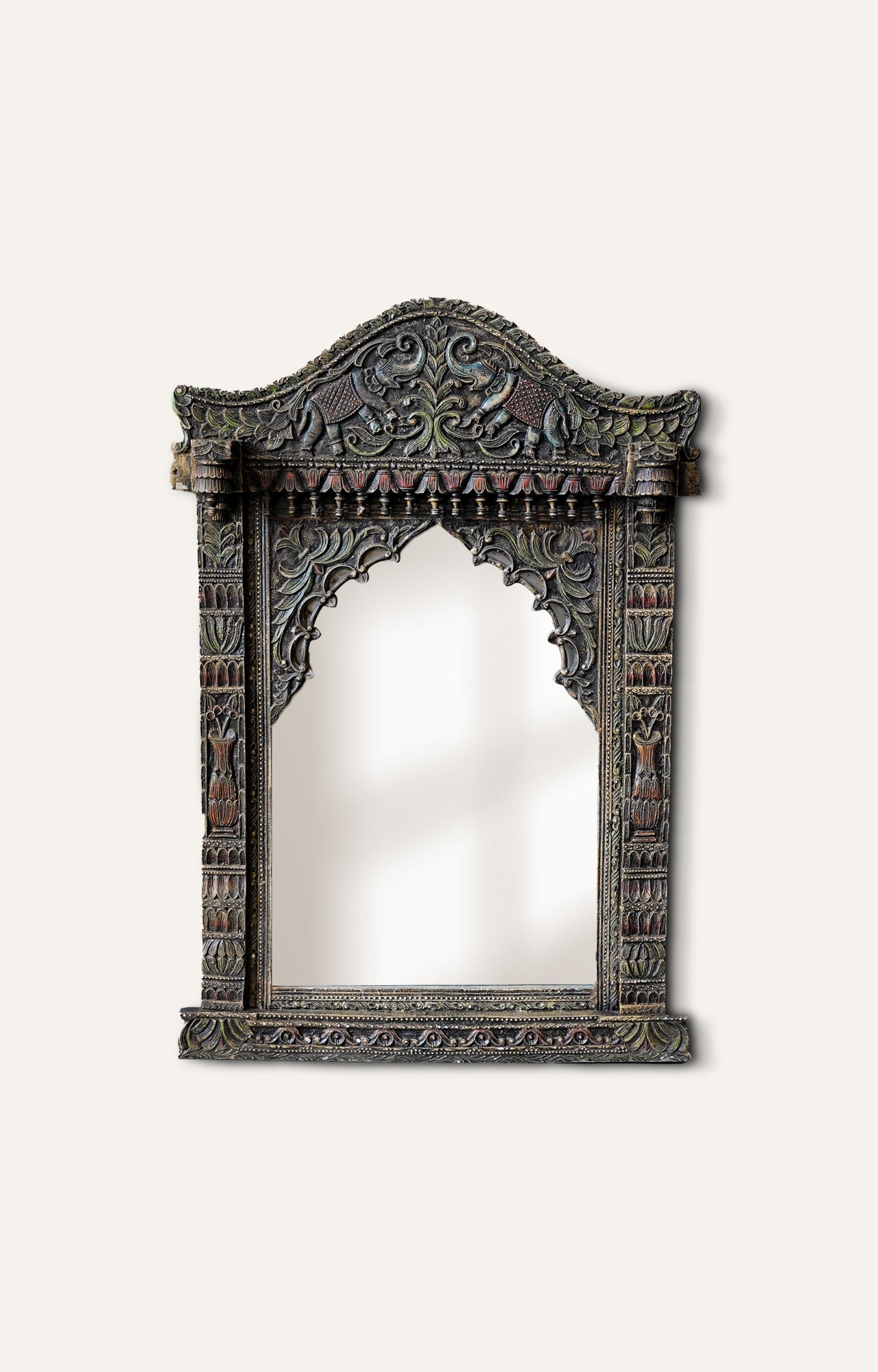 Thyra Arched Vintage Wood Mirror