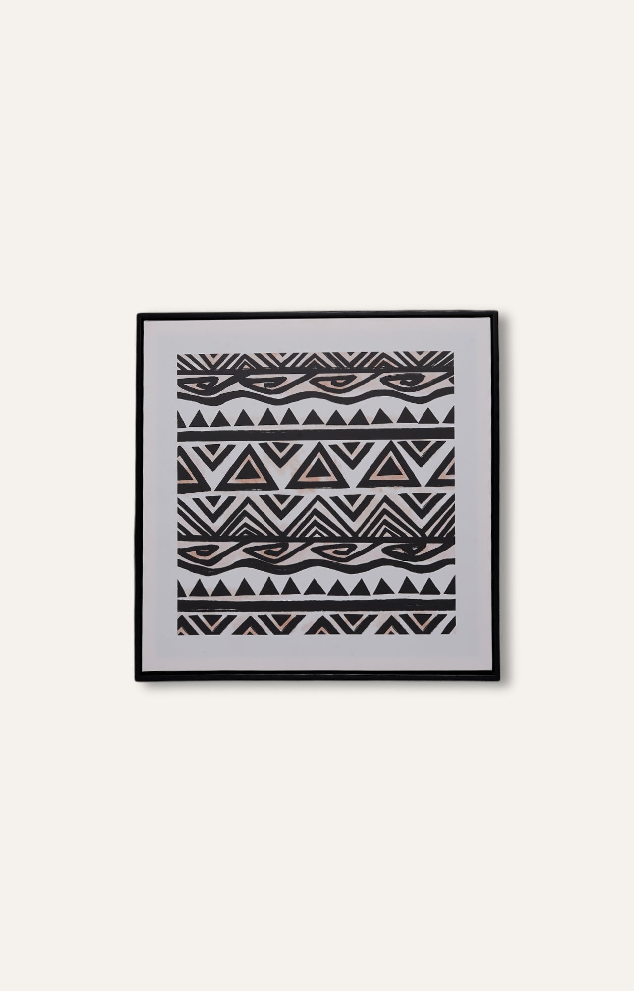 Set of 4 Black Boho Canvas Print with Foil Embellishments Wall Art