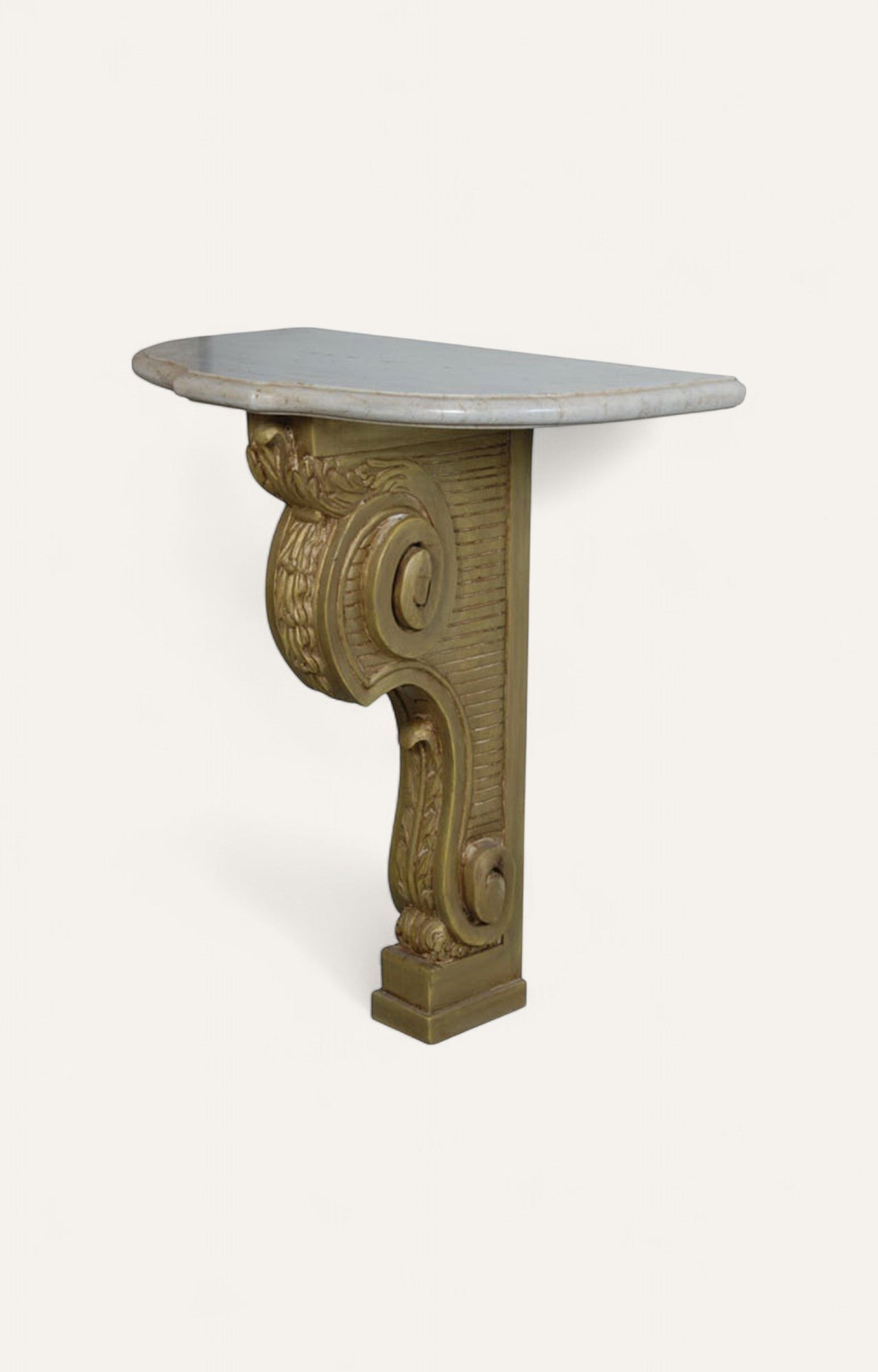 Italian Rococo Style Wall Mount Marble Console Table