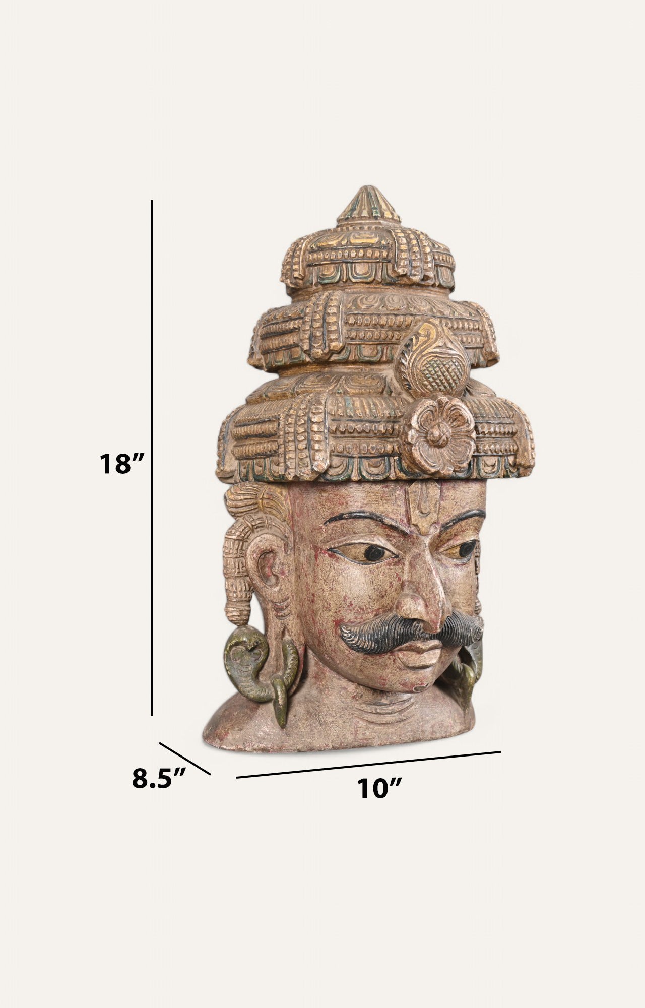 Hand-Carved Wooden Wall Mask