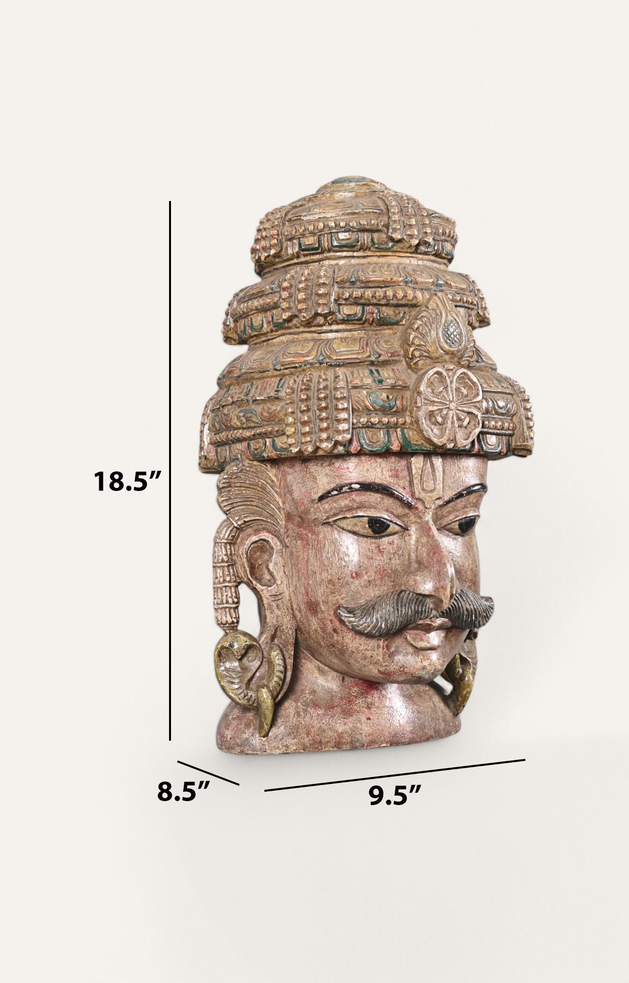 Traditional Hand-Carved Wooden Wall Mask