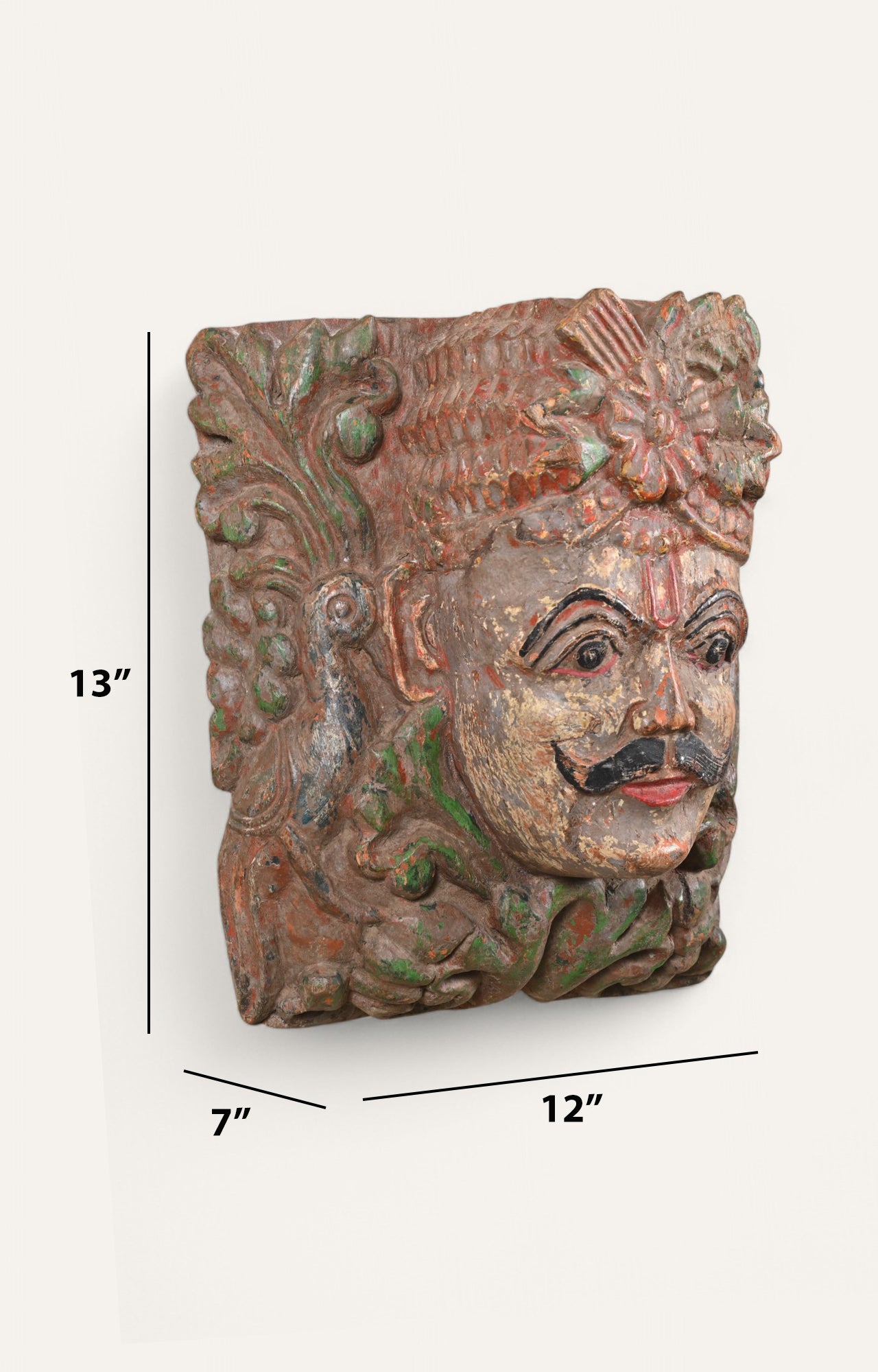 Hand-Carved Wooden Wall Mask