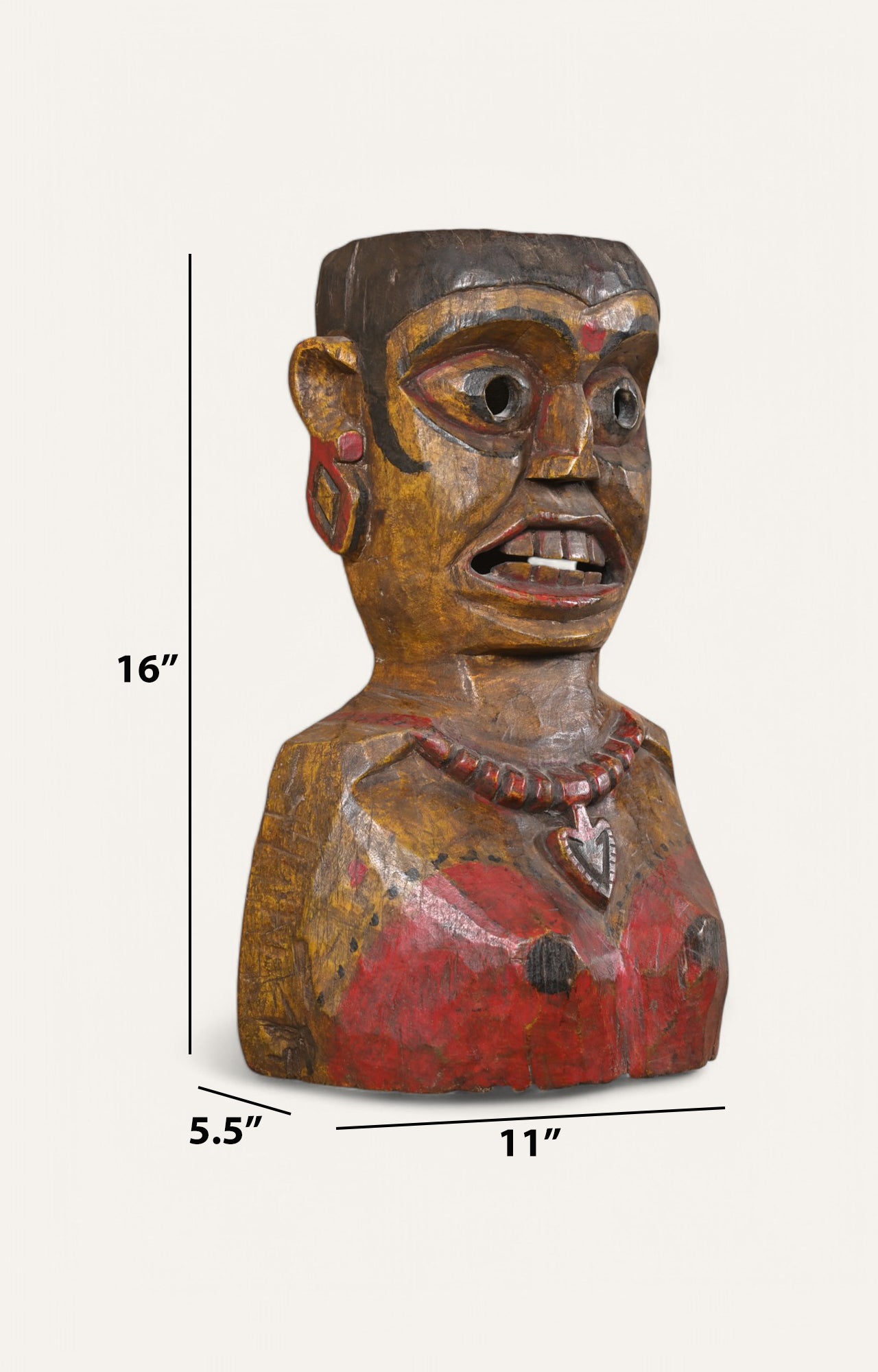 Indian Tribal Woman Wooden Hand Carved Wall Mask