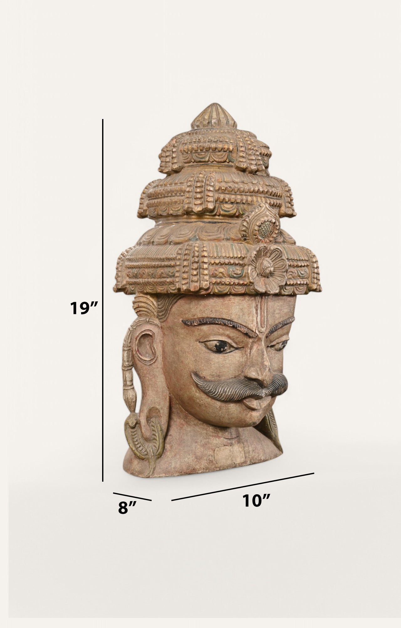 Guardian of Temples Hand-Carved Wooden Wall Mask
