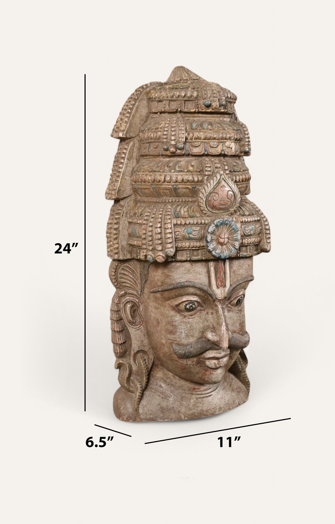 Traditional Hand-Carved Wooden Wall Mask