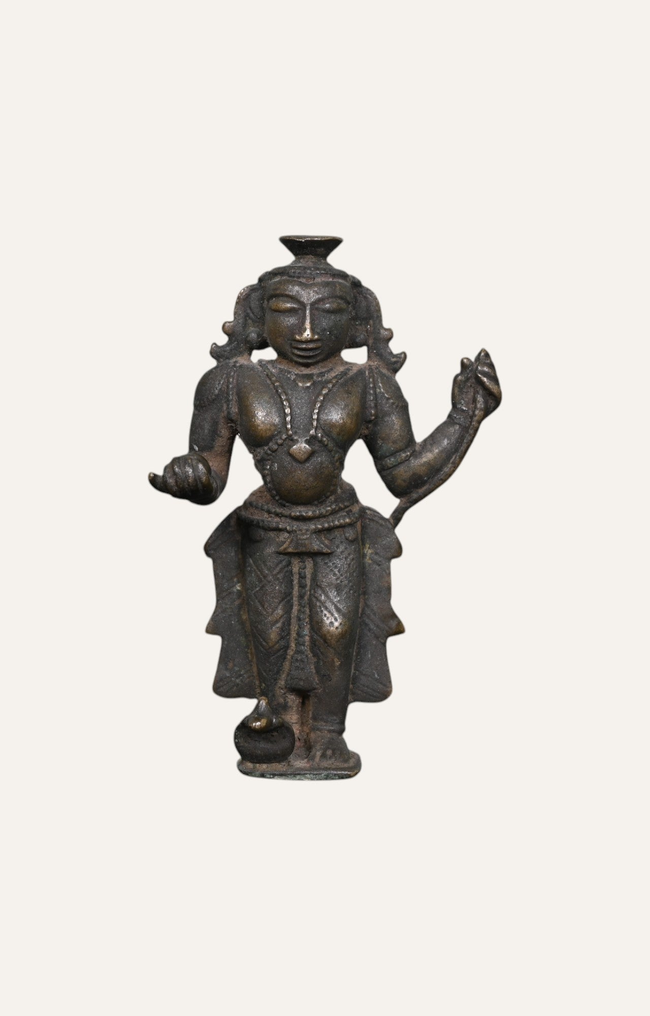 Vishnu Goddess Brass Antique Sculpture