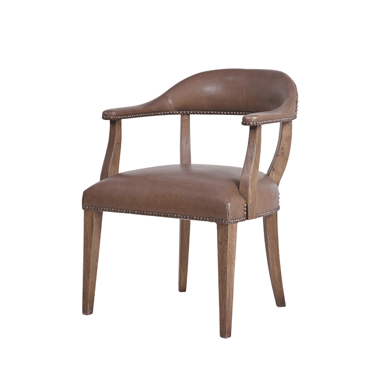 Curved Back Leather Chair