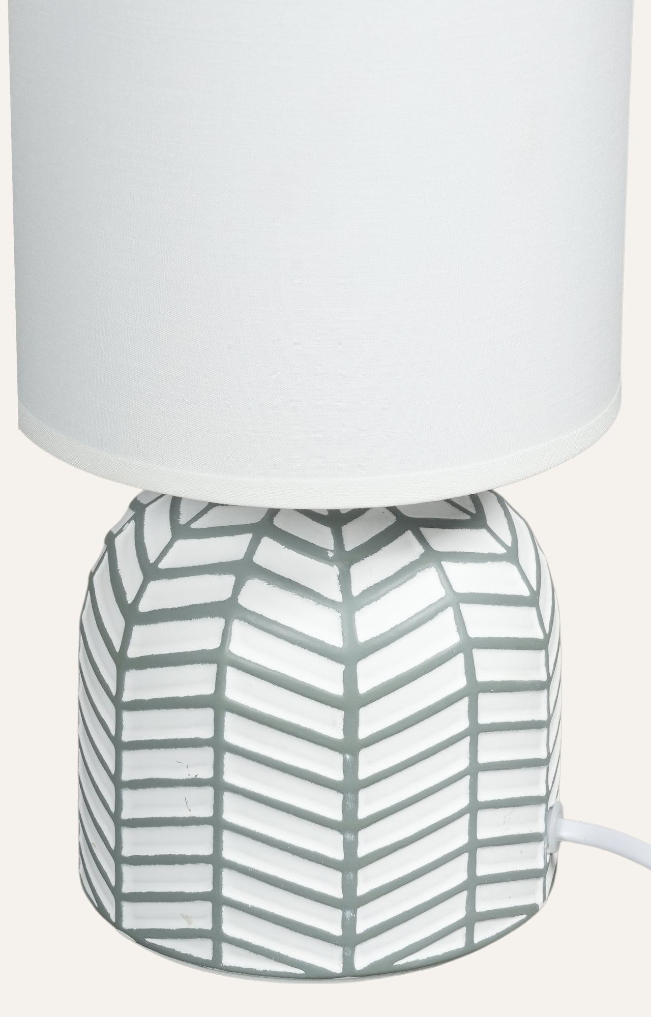 Modern Geometric Ceramic Table Lamp with White Shade