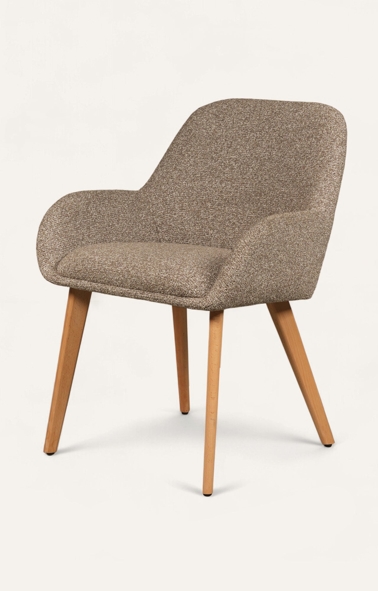 Mid-Century Modern Upholstered Armchair with Wooden Legs