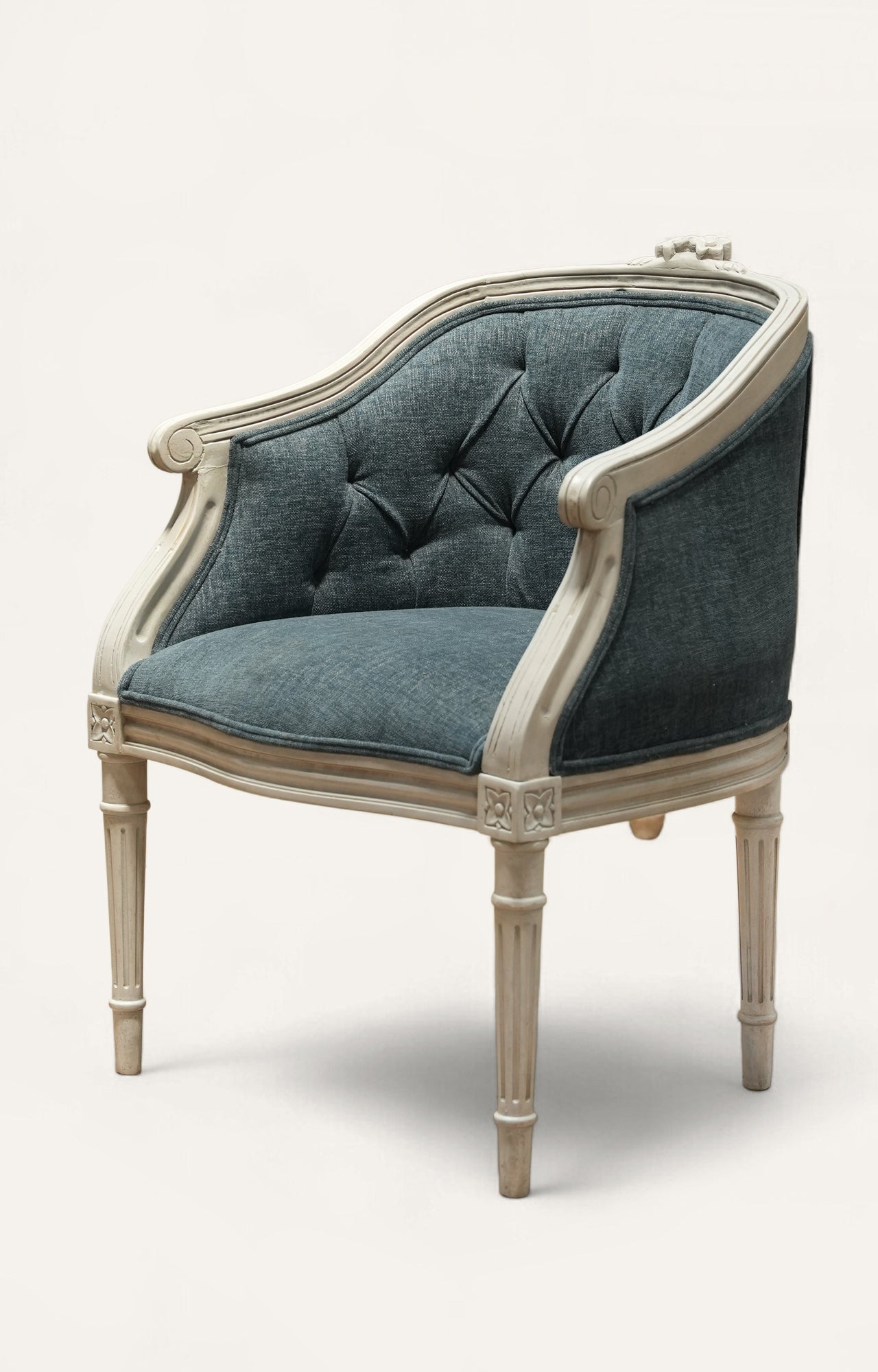 Upholstered Wooden Arm Chair
