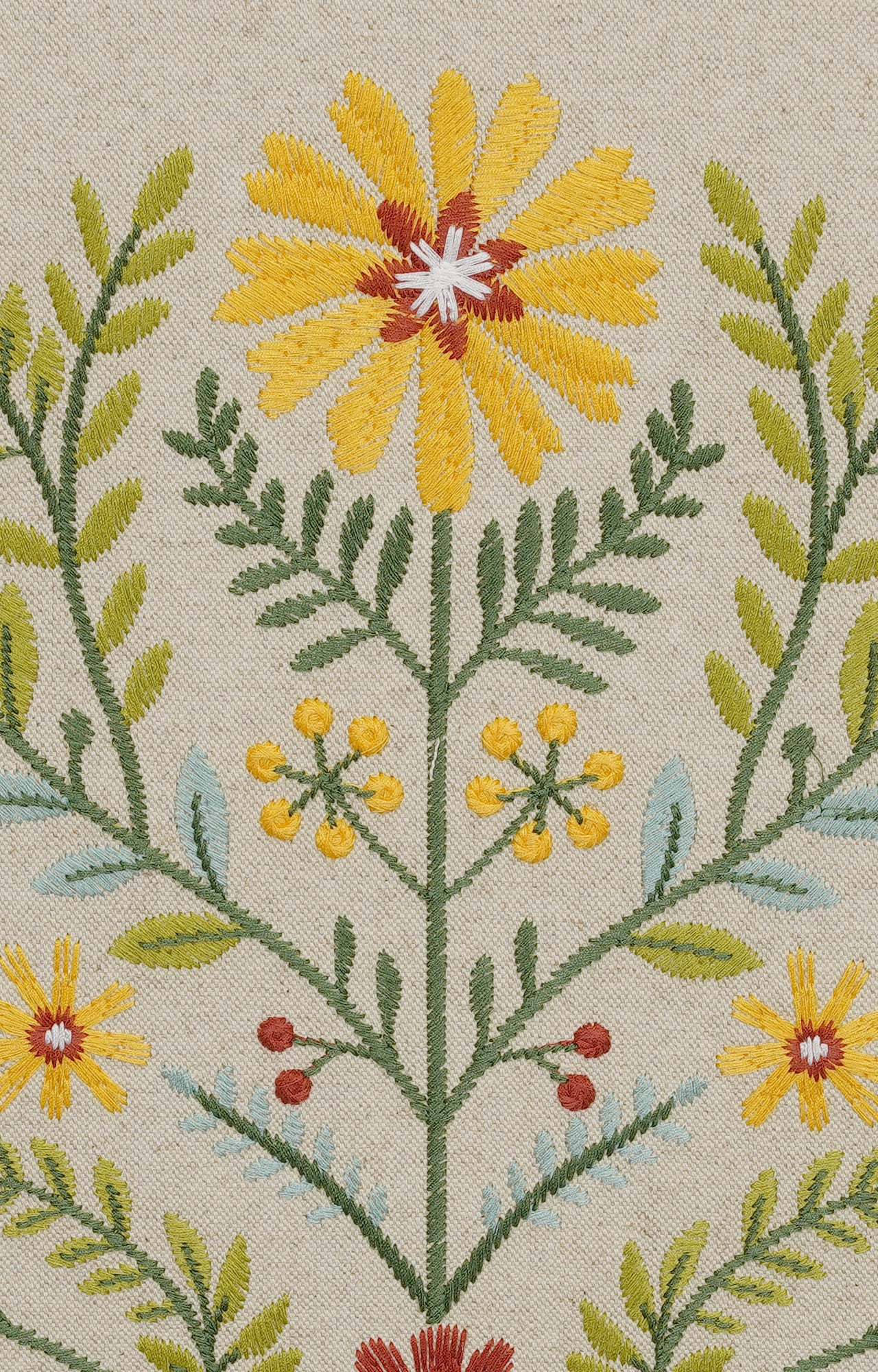 Floral Embroidery Art with Frame