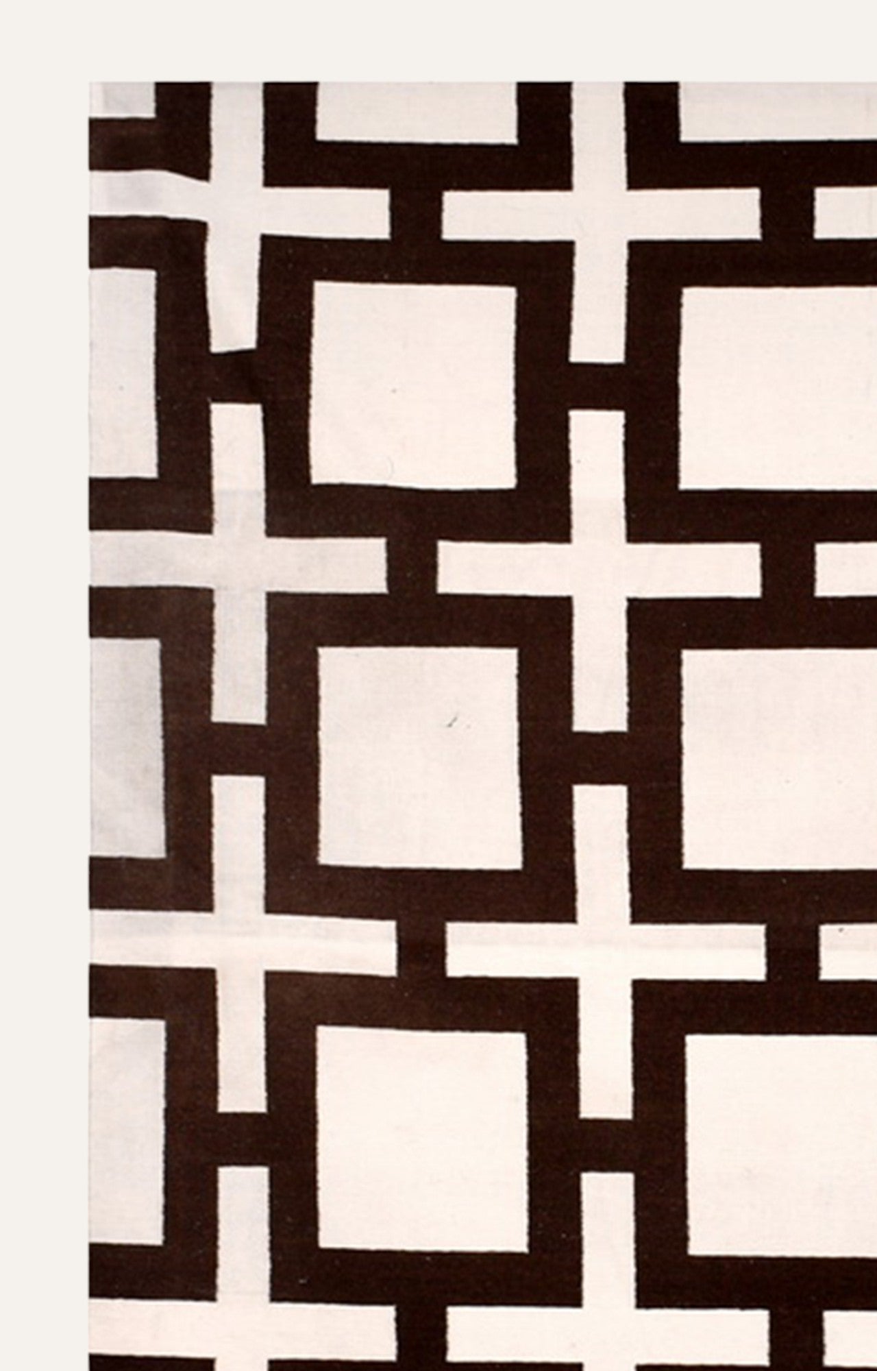 Black and White Rustic Woolen Rug