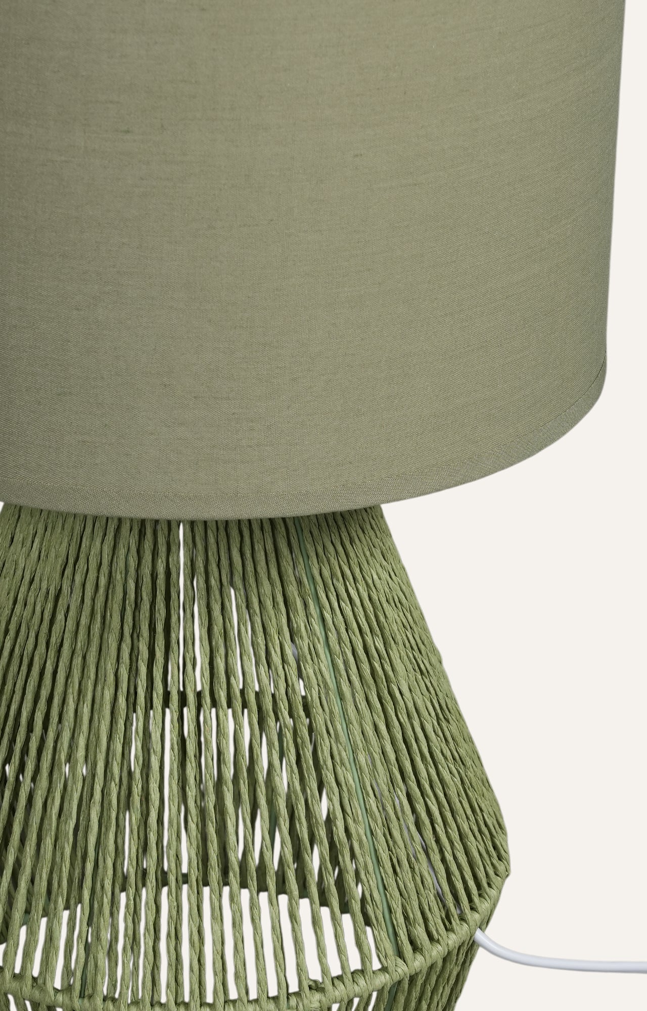 Sage Green Woven Rope Table Lamp