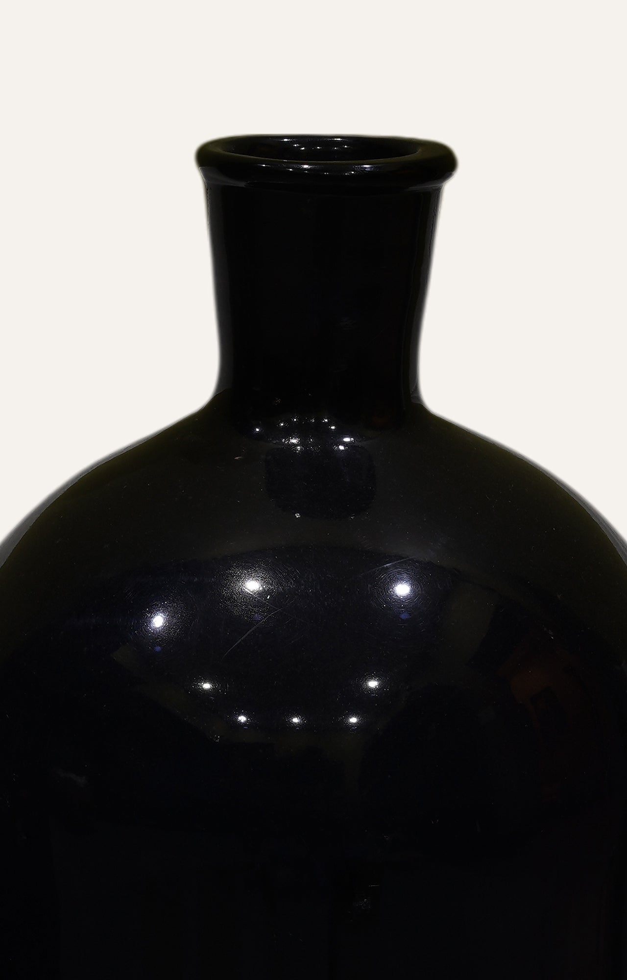 Classy Black Bottle-Design Glass Vase