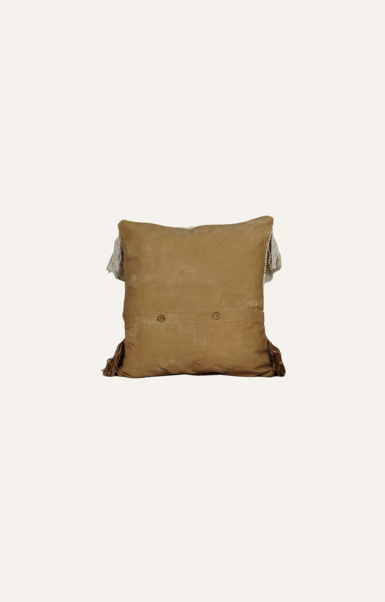 Textured Fringe Cushion in Neutral and Earthy Tones