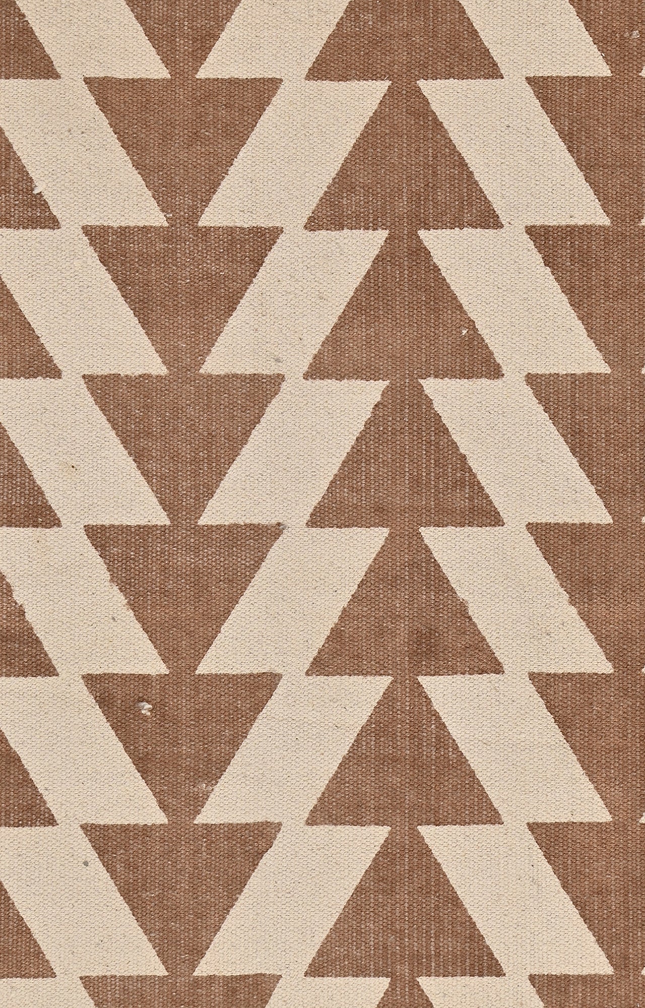 Geometric Chevron Brown Triangles Cotton Rug