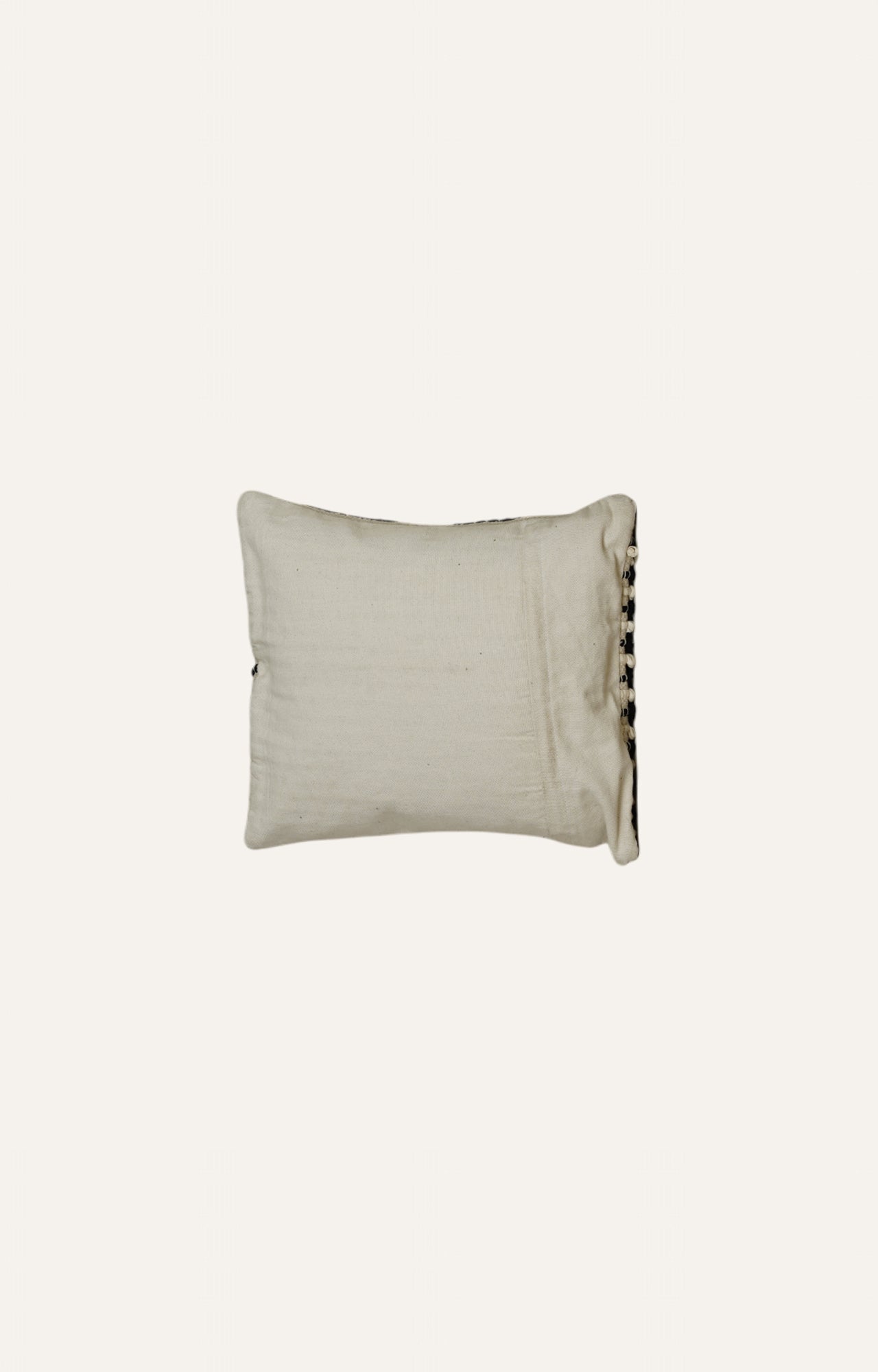 Handwoven Black & Beige Textured Cushion