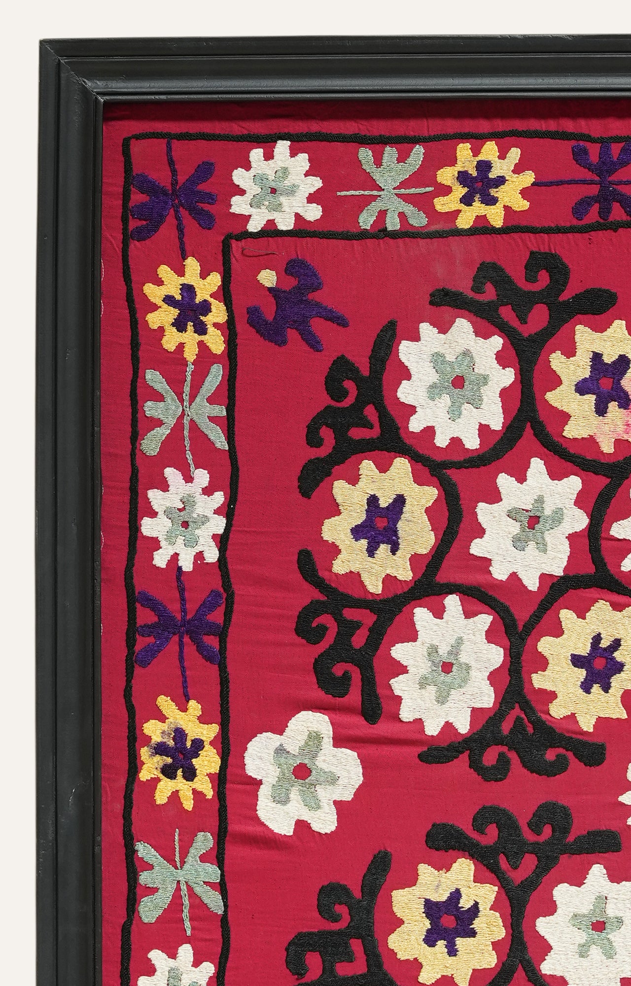 Framed Suzani-style Vintage Textile Wall Art