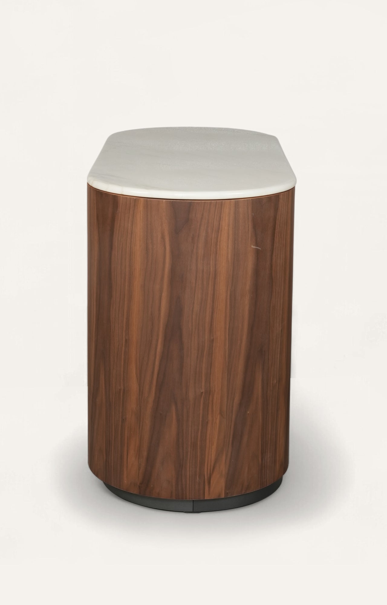 Oval Walnut Sideboard with Marble Top