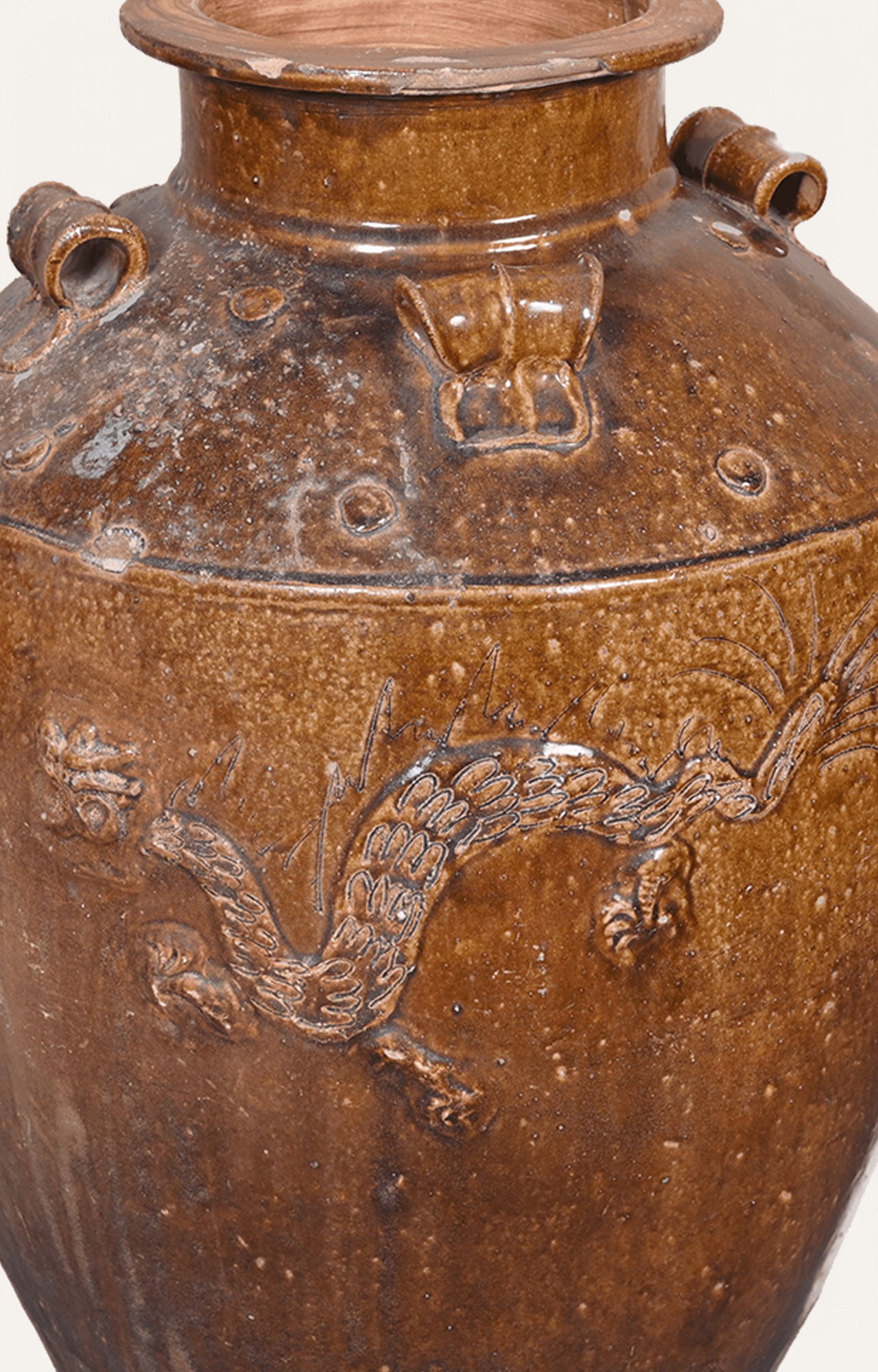 Vintage Chinese Ceramic Vase with Dragon Design