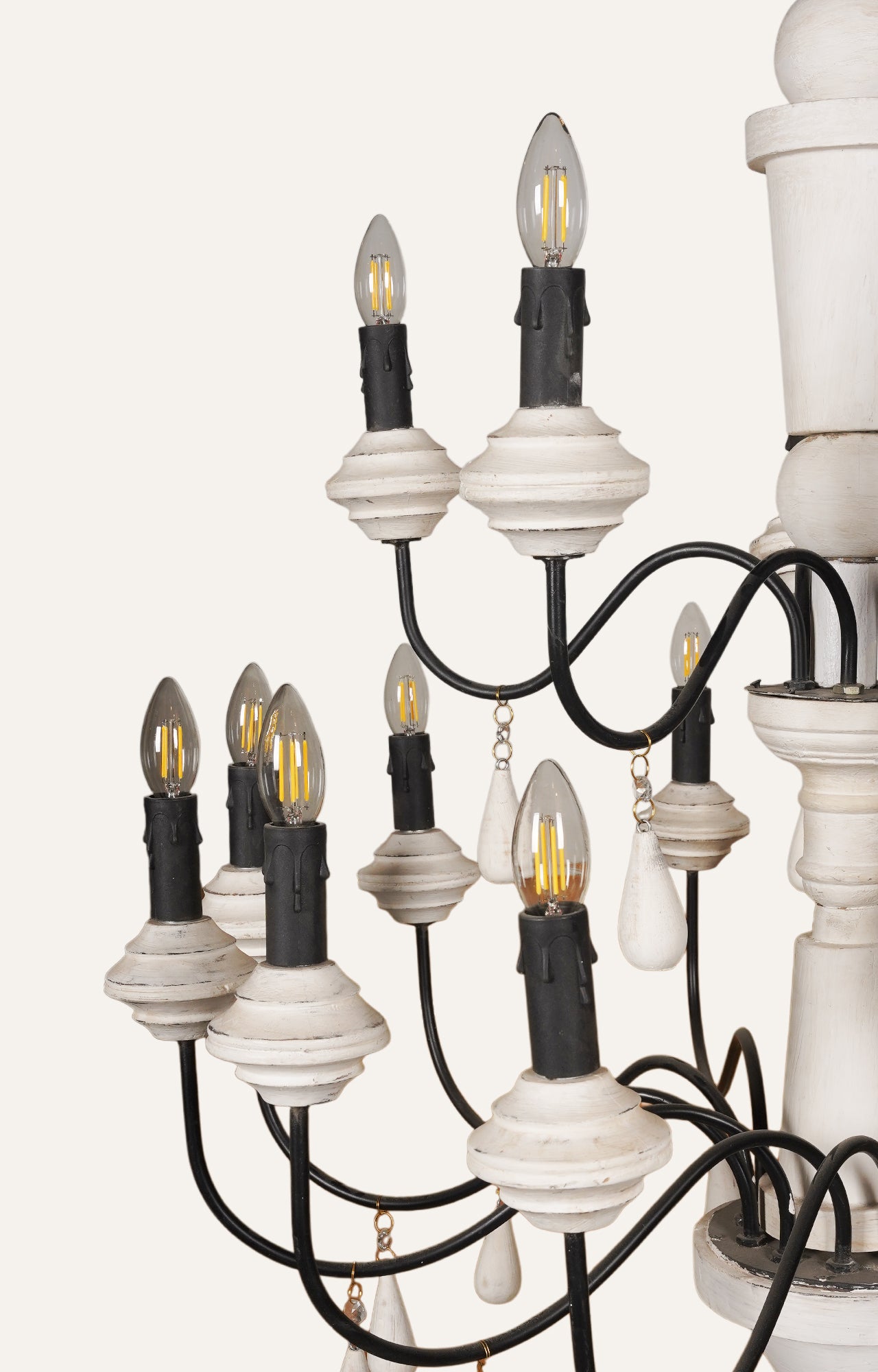 Two-Tier White Grand Chandelier